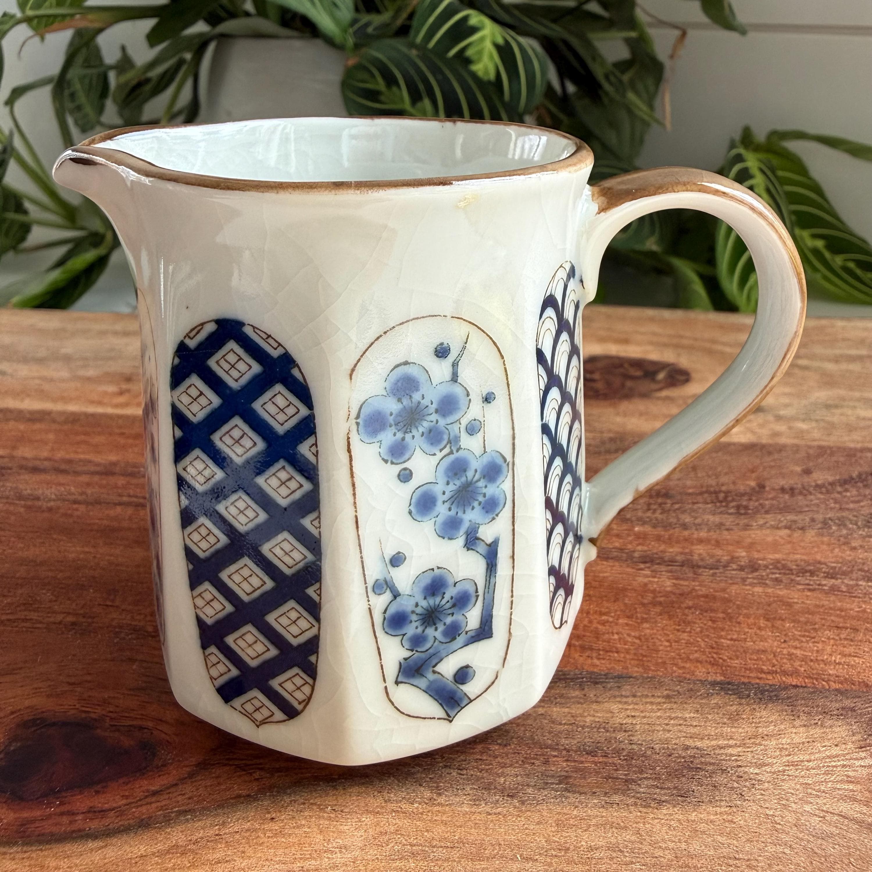 Vintage Otagiri Tea Set | Blue White Porcelain Cups, Sugar Bowl, Creamer | Japandi Decor - Thumbnail 3