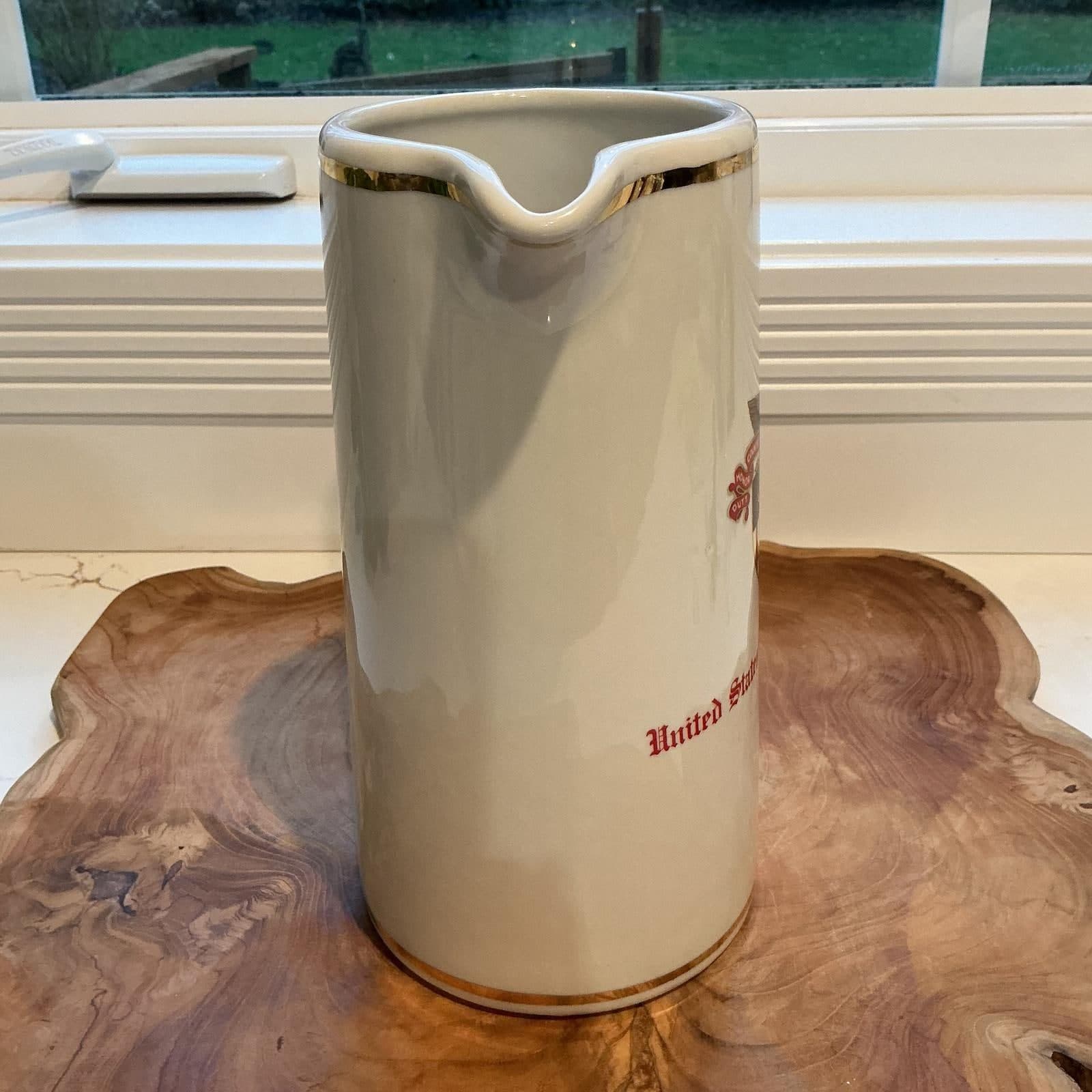 West Point Ceramic Pitcher, USMA Crest, Gold Trim Patriotic Decor - Thumbnail 9
