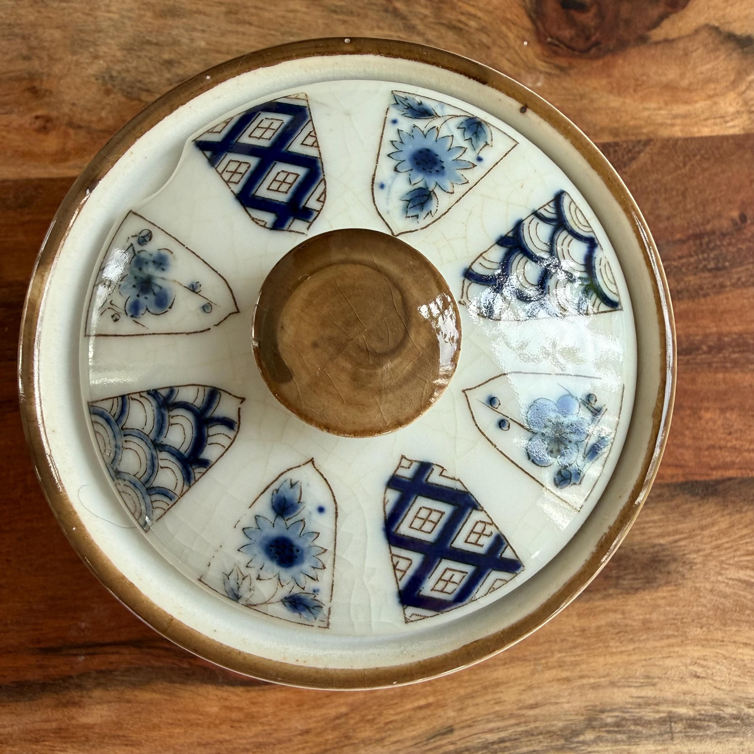 Vintage Otagiri Tea Set | Blue White Porcelain Cups, Sugar Bowl, Creamer | Japandi Decor - Thumbnail 8