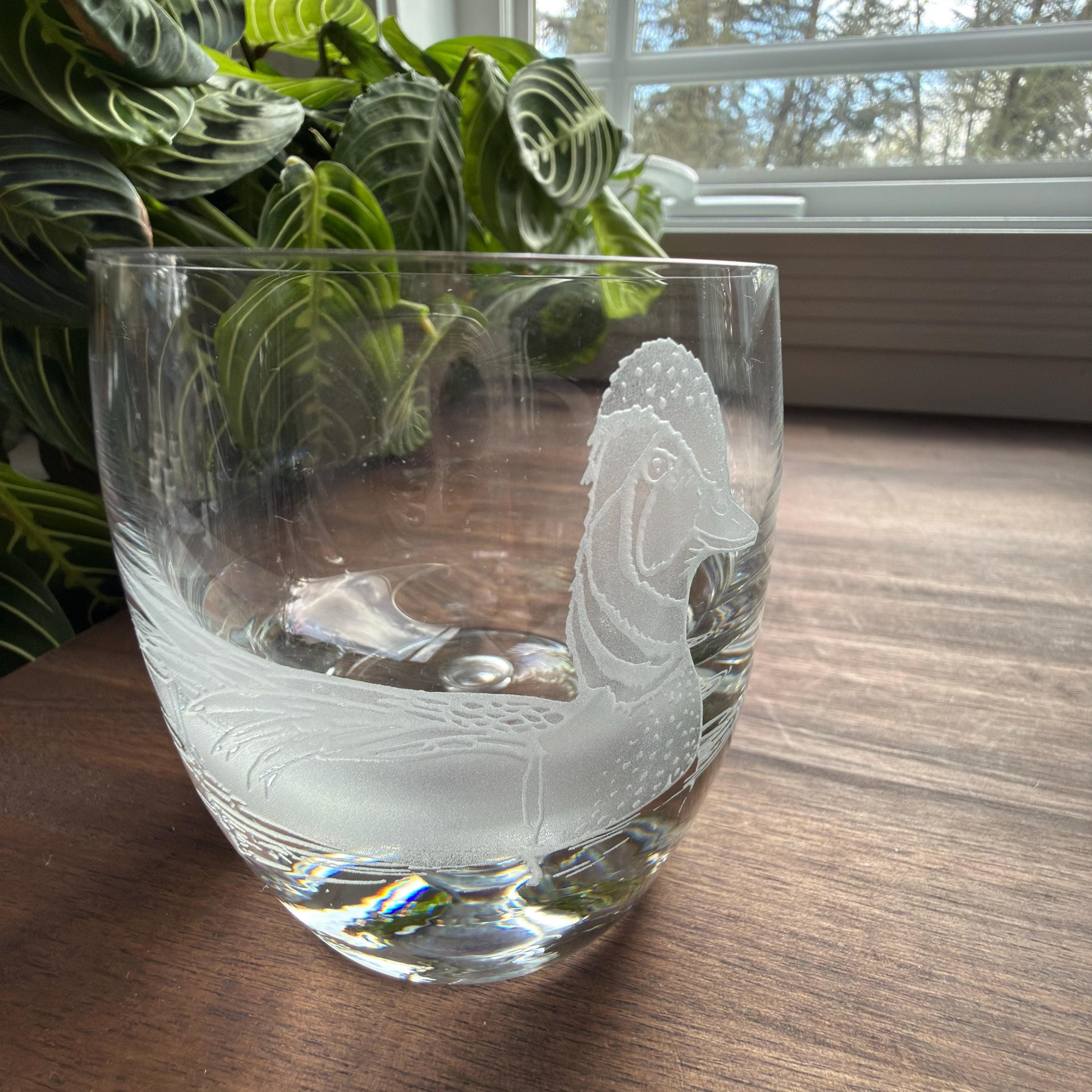 Perry Coyle Signed Etched Duck Whiskey Glasses Set: Heavy Bottom Tumblers - Thumbnail 4
