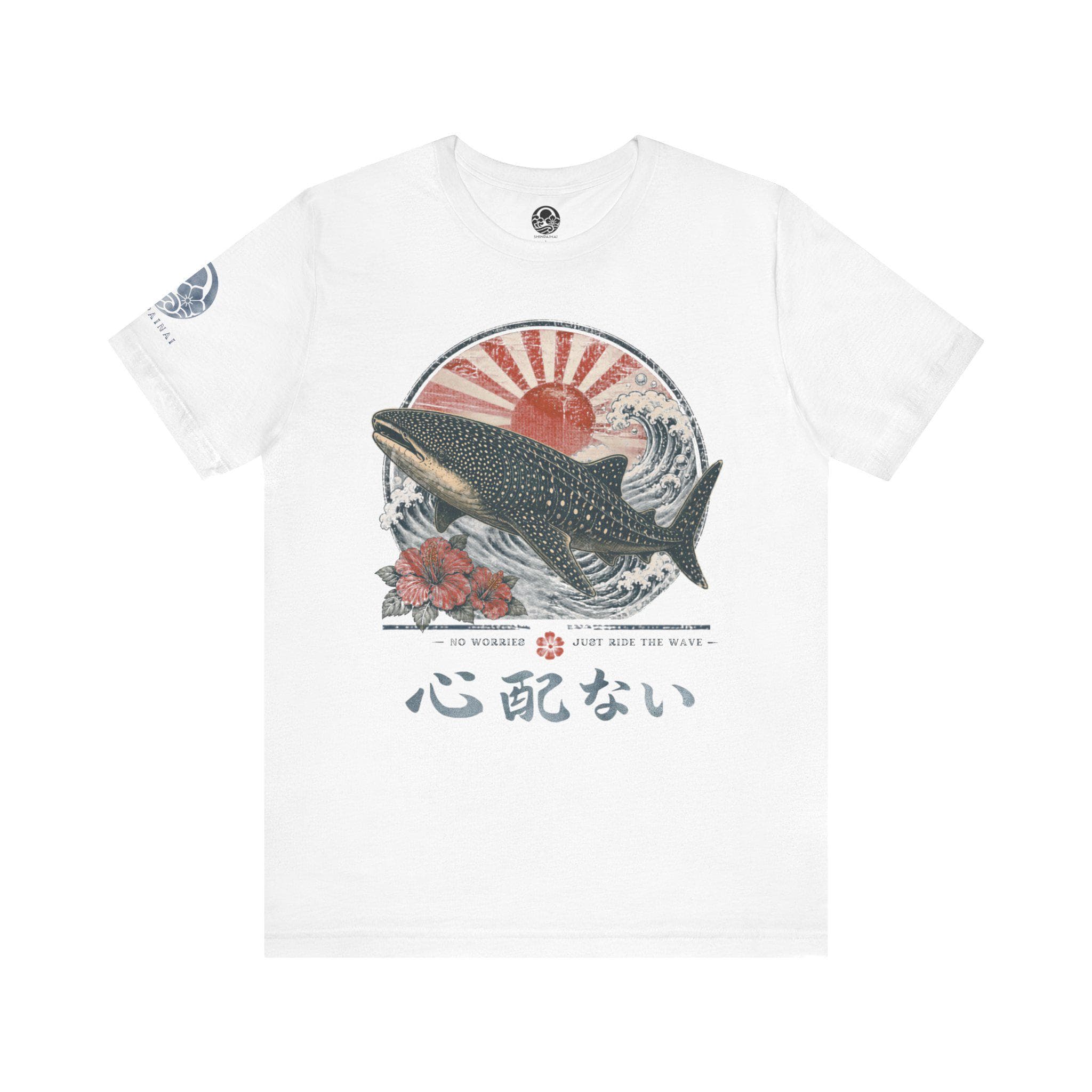 Whale Shark T-Shirt Japanese Rising Sun Wave Tropical Graphic Tee - Thumbnail 5