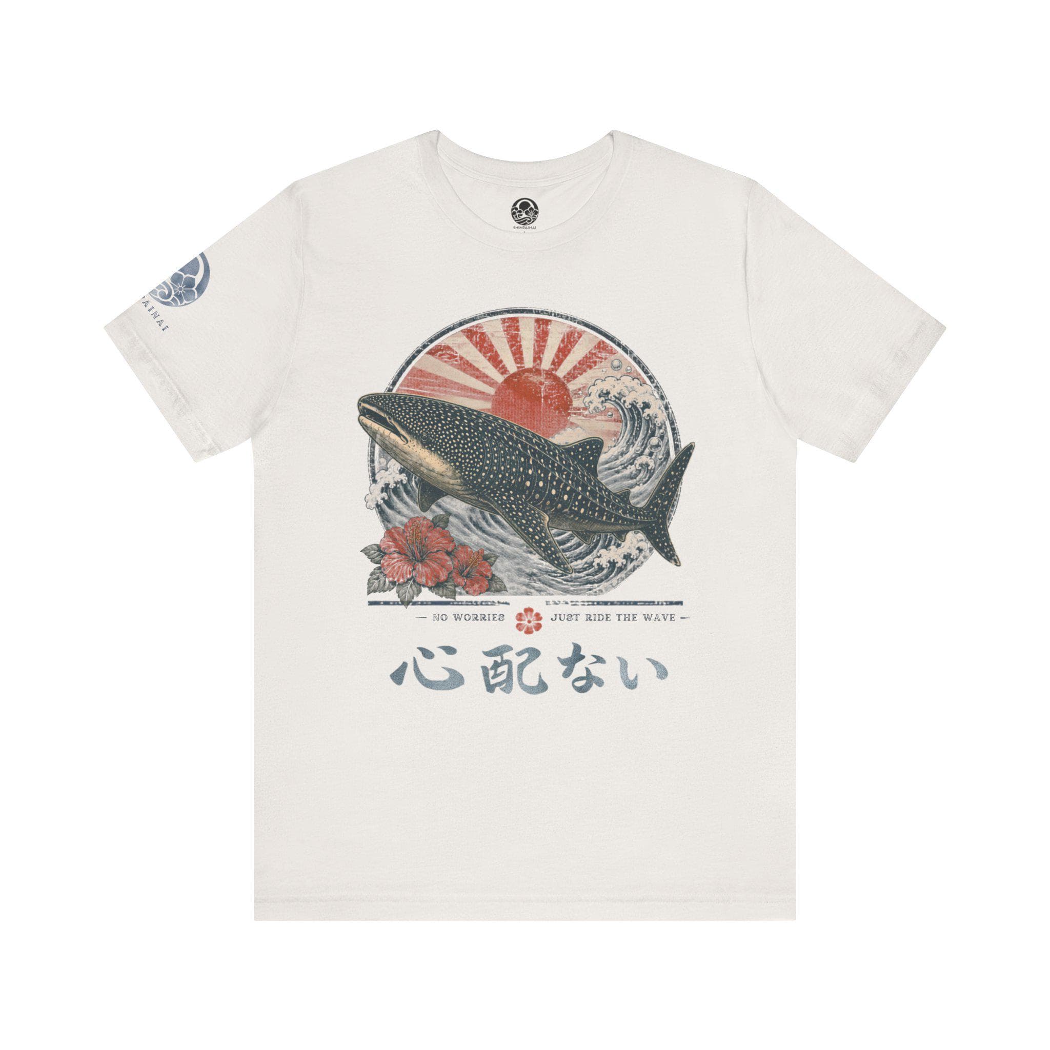 Whale Shark T-Shirt Japanese Rising Sun Wave Tropical Graphic Tee - Thumbnail 7