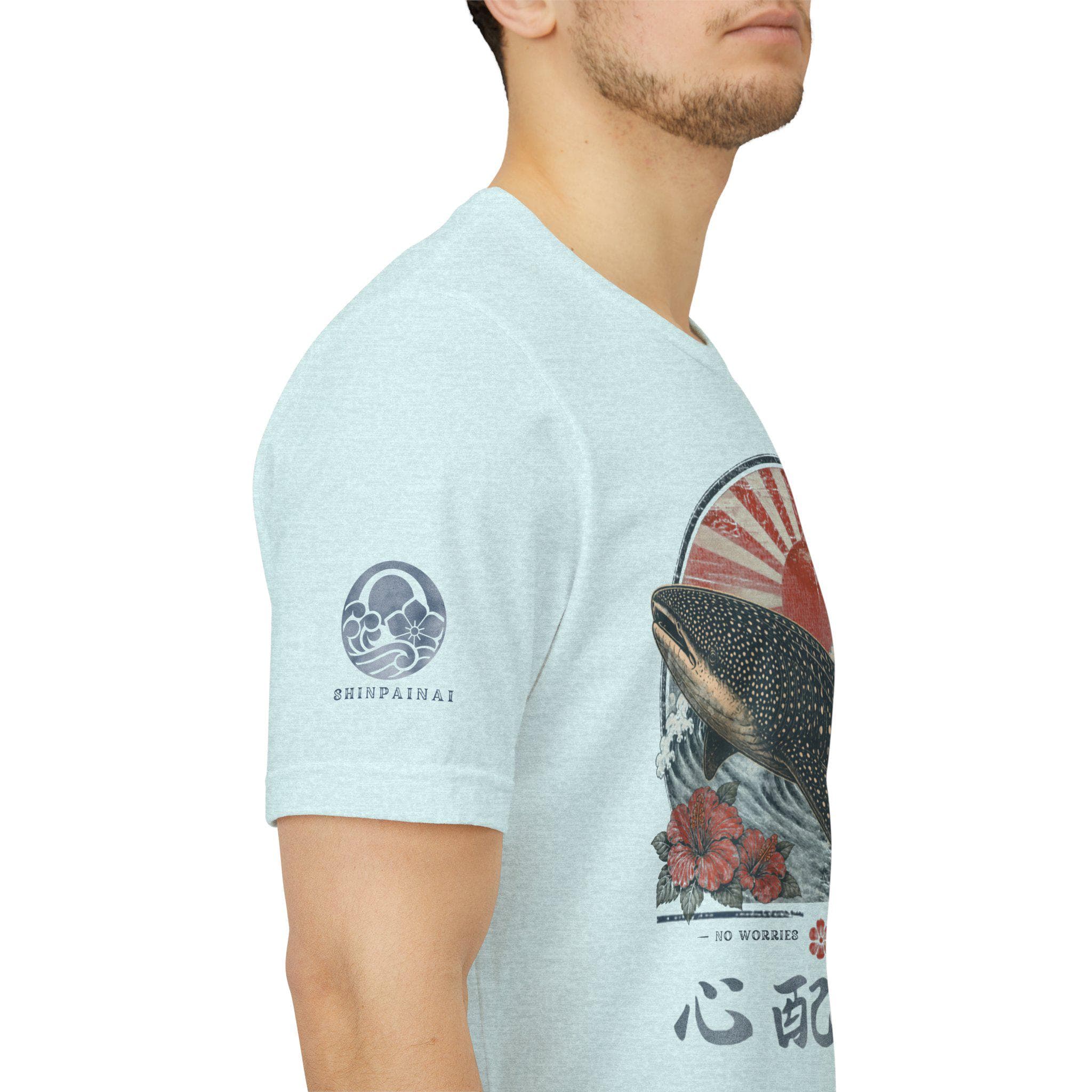 Whale Shark T-Shirt Japanese Rising Sun Wave Tropical Graphic Tee - Thumbnail 4