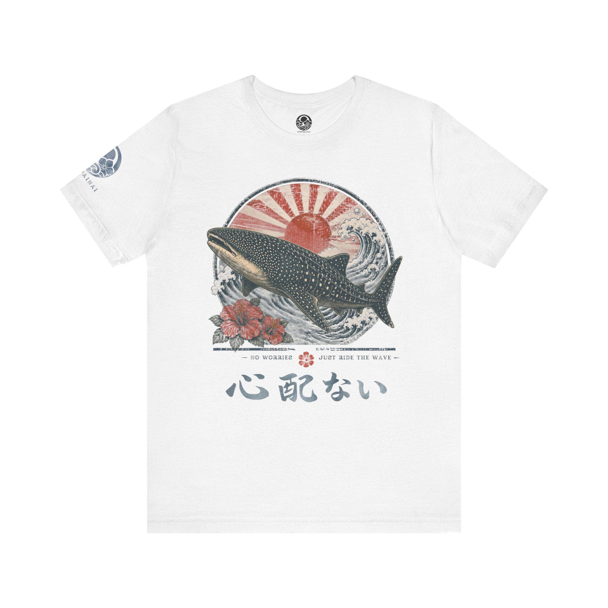 Whale Shark T-Shirt Japanese Rising Sun Wave Tropical Graphic Tee - Thumbnail 6