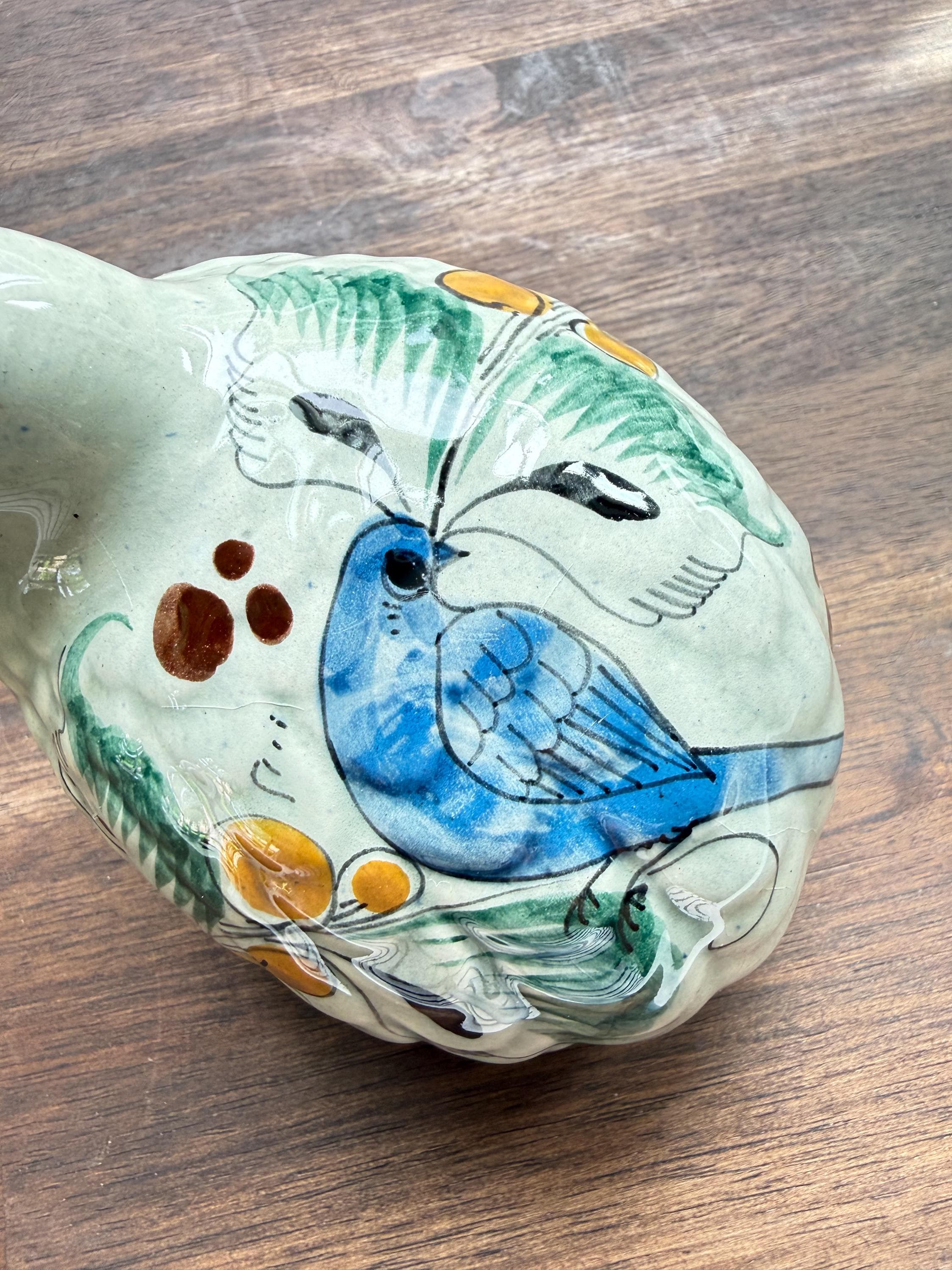 Vintage Tonala Pottery Quail Figurine Hand Painted Mexican Folk Art Bird Sculpture - Thumbnail 6