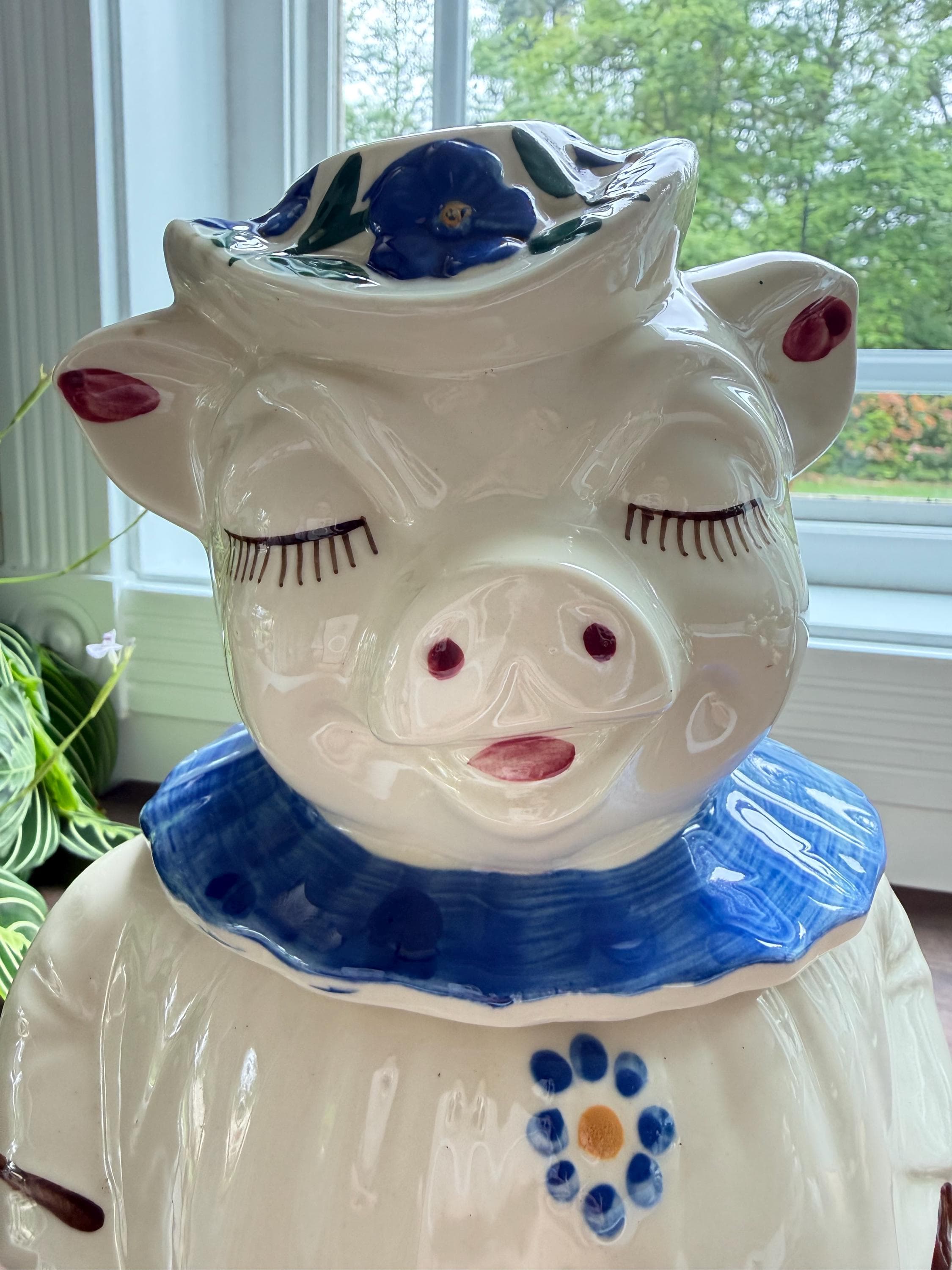 Vintage Shawnee Winnie Pig Cookie Jar Smiley Pig Pottery Kitchen Decor - Thumbnail 4