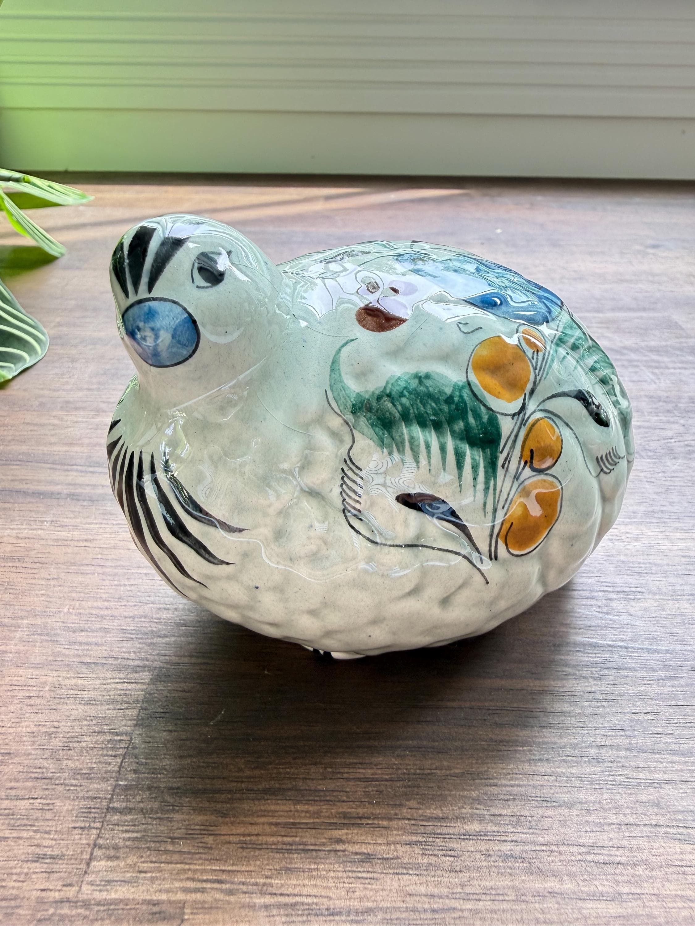 Vintage Tonala Pottery Quail Figurine Hand Painted Mexican Folk Art Bird Sculpture - Thumbnail 10