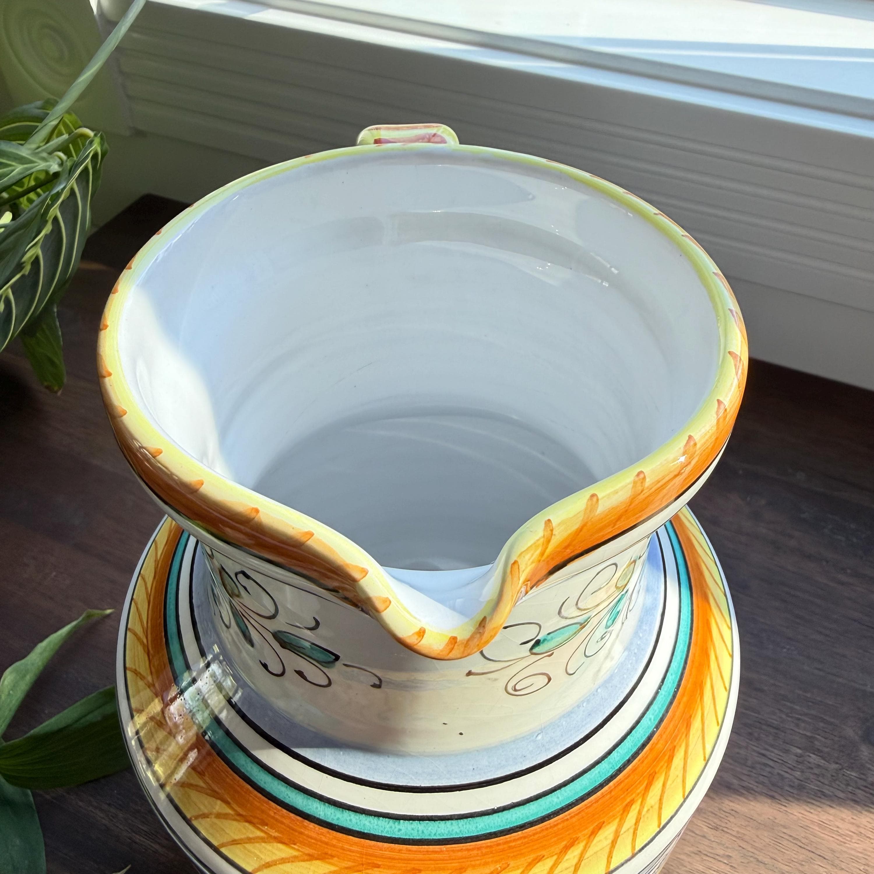 Vintage Italian Deruta Majolica Pitcher: Hand-Painted Raffaellesco Dragon Ceramic Jug - Thumbnail 9