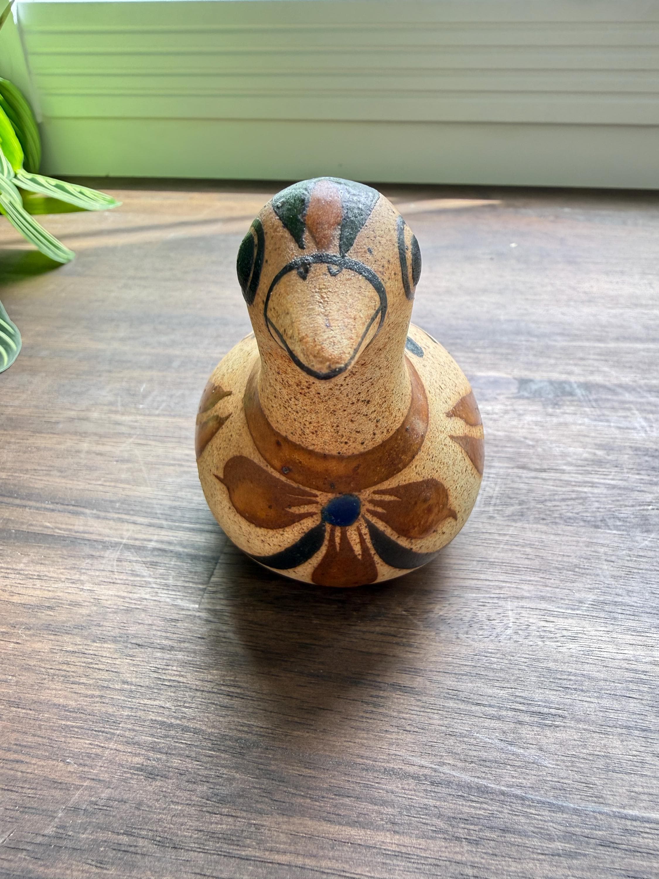Vintage Tonala Pottery Dove Figurine Hand Painted Mexican Folk Art Bird Sculpture - Thumbnail 9