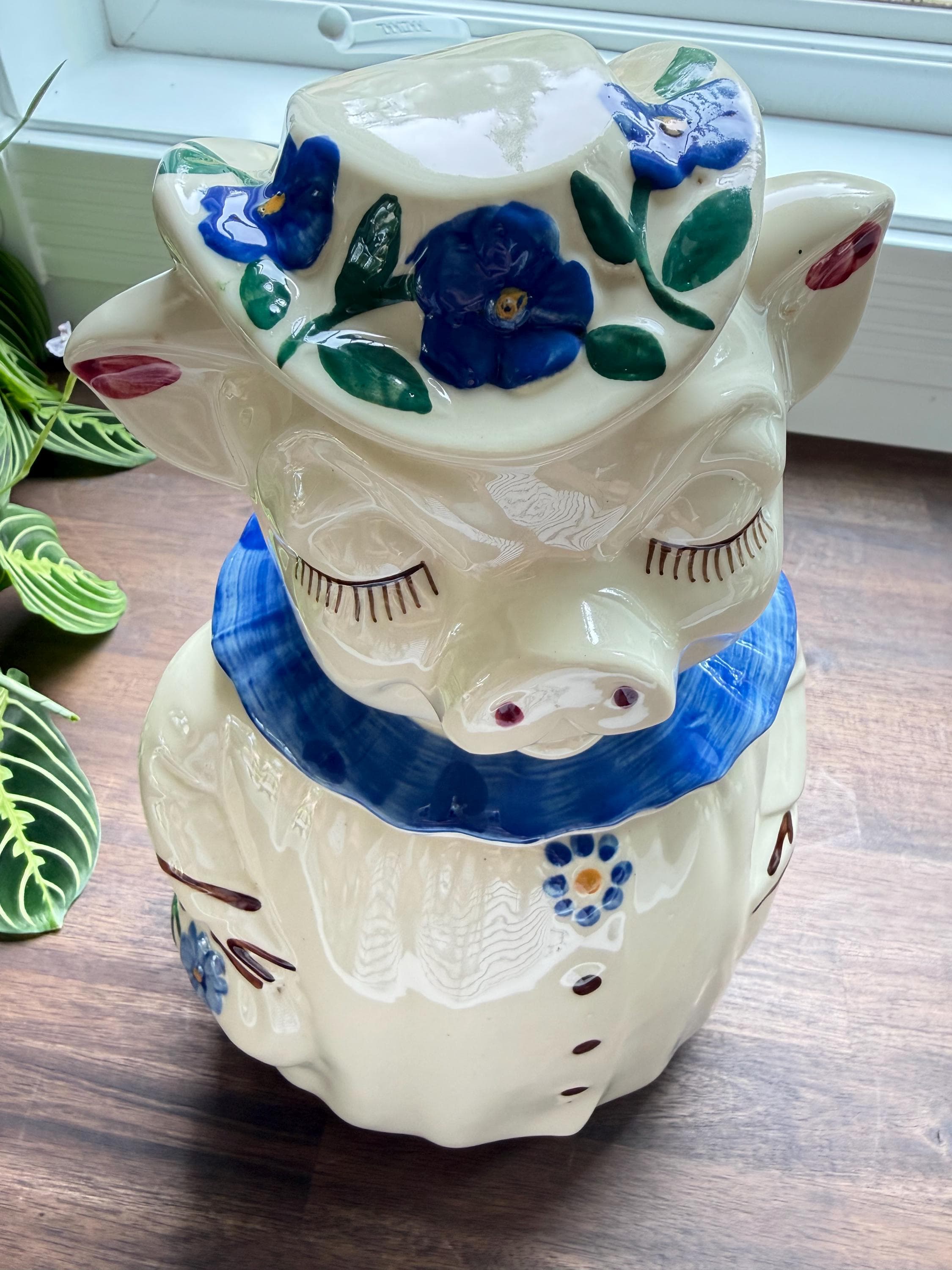 Vintage Shawnee Winnie Pig Cookie Jar Smiley Pig Pottery Kitchen Decor - Thumbnail 5
