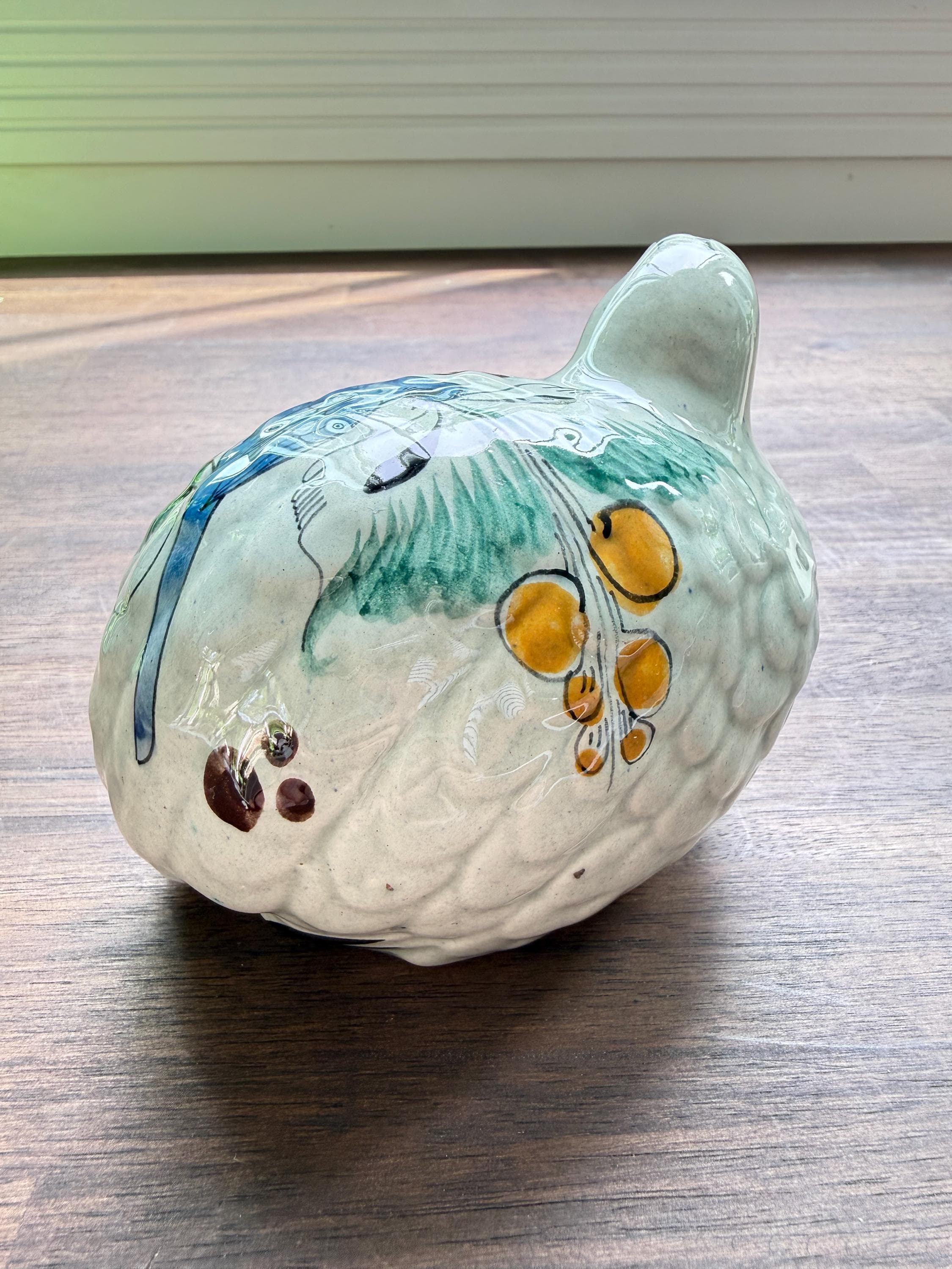 Vintage Tonala Pottery Quail Figurine Hand Painted Mexican Folk Art Bird Sculpture - Thumbnail 9