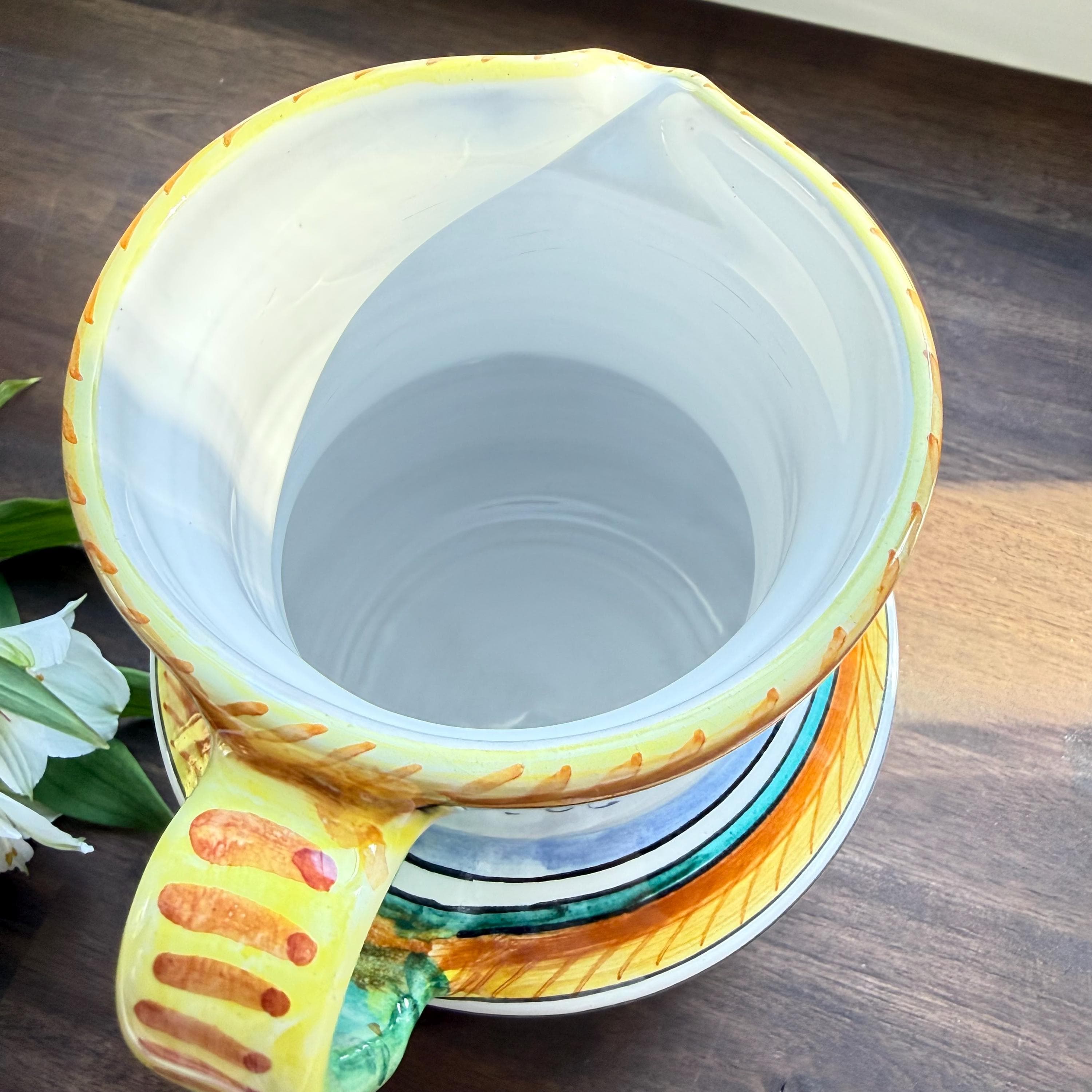 Vintage Italian Deruta Majolica Pitcher: Hand-Painted Raffaellesco Dragon Ceramic Jug - Thumbnail 12