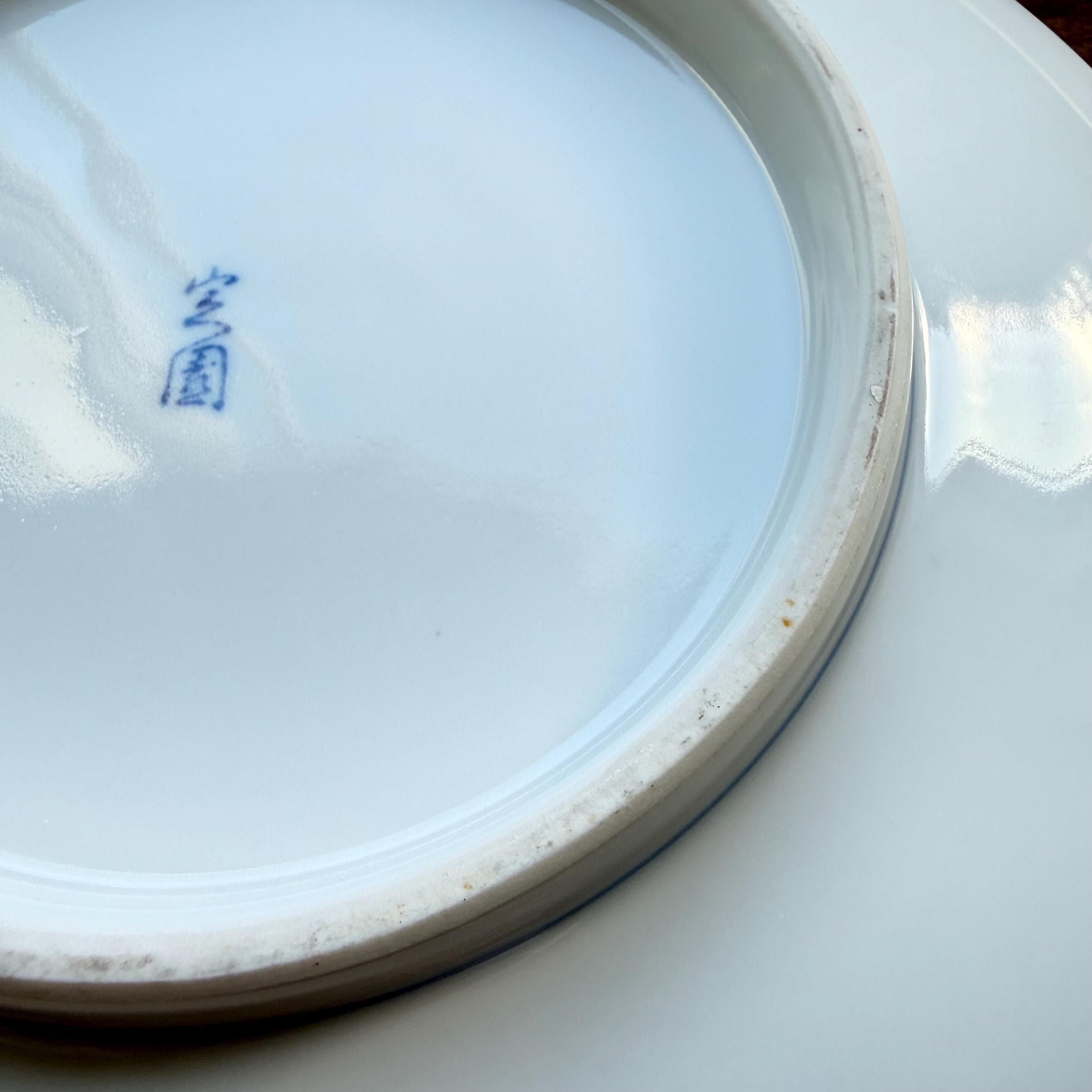 Vintage Seto Japan Blue White Bamboo Plate, MCM Japandi Dinnerware, Asian Decor - Thumbnail 8