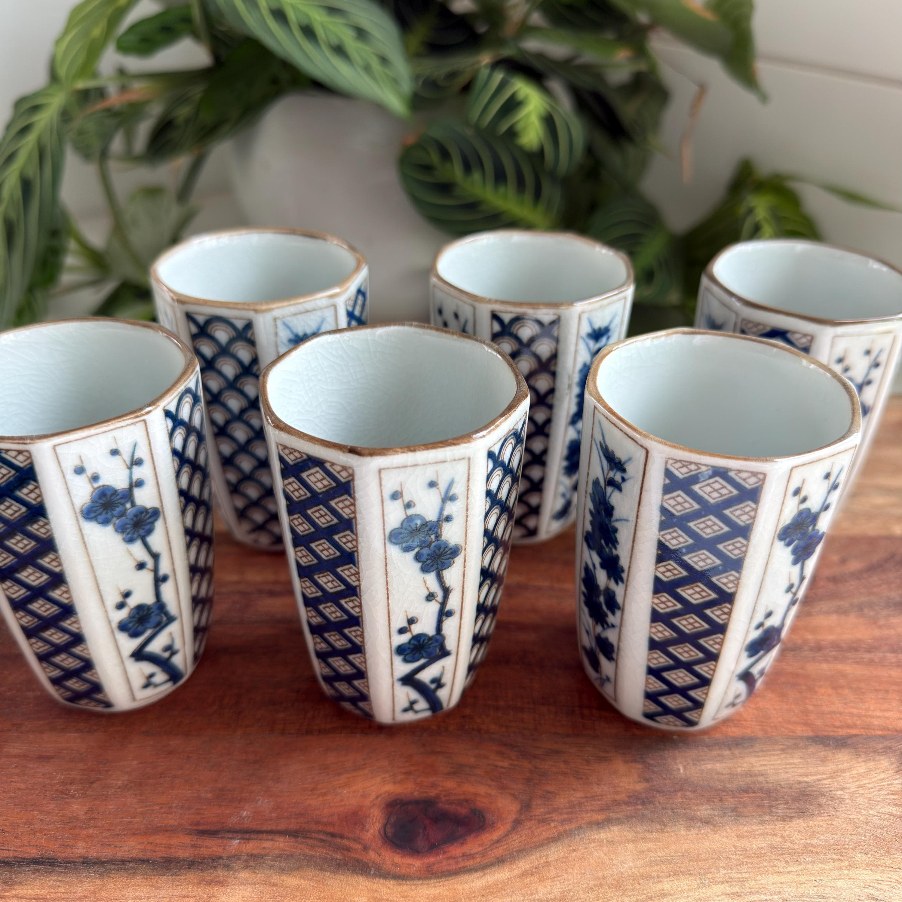 Vintage Otagiri Tea Set | Blue White Porcelain Cups, Sugar Bowl, Creamer | Japandi Decor - Thumbnail 13