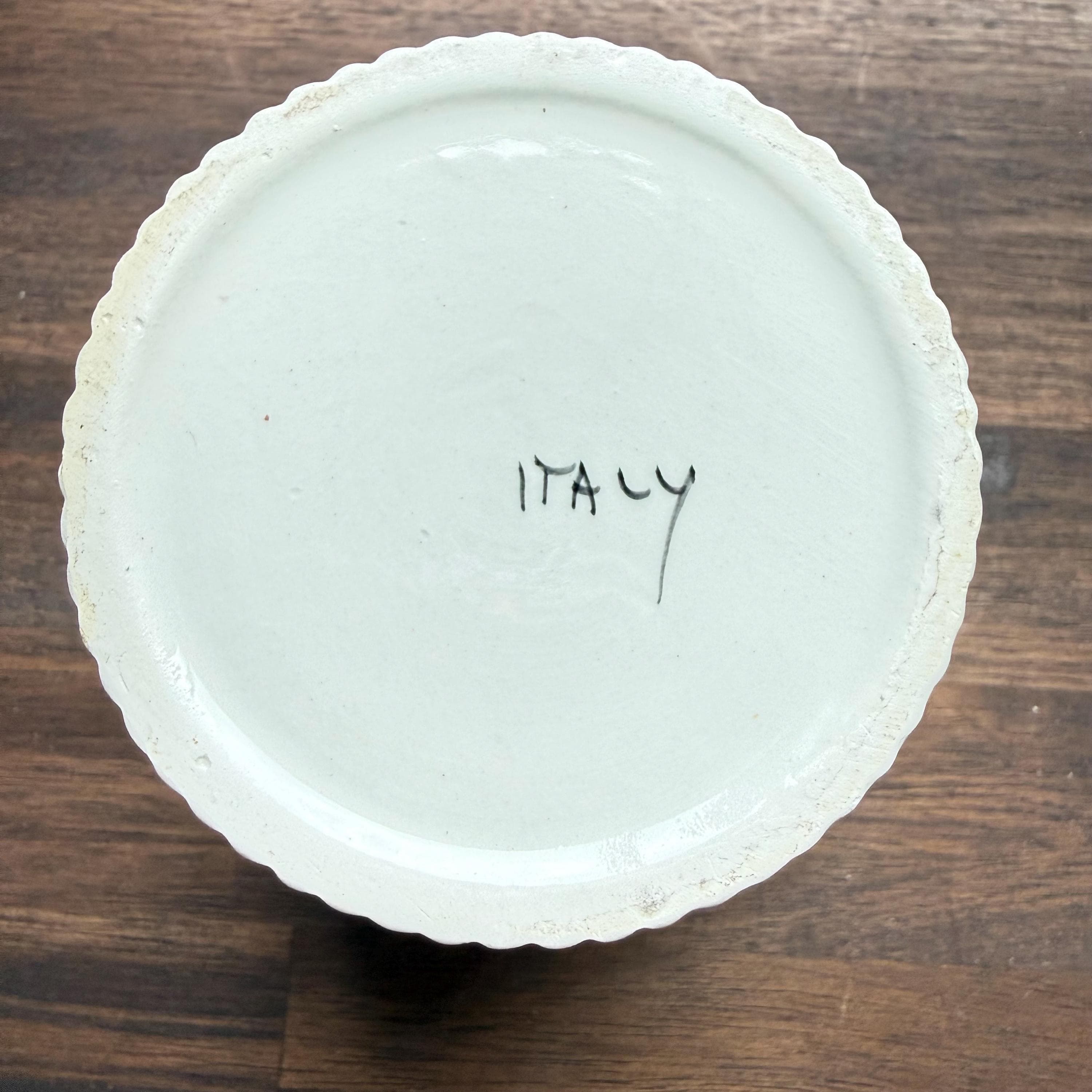 Vintage Italian Strawberry Jam Jar, Ribbed Ceramic Sugar Bowl with Spoon - Thumbnail 5