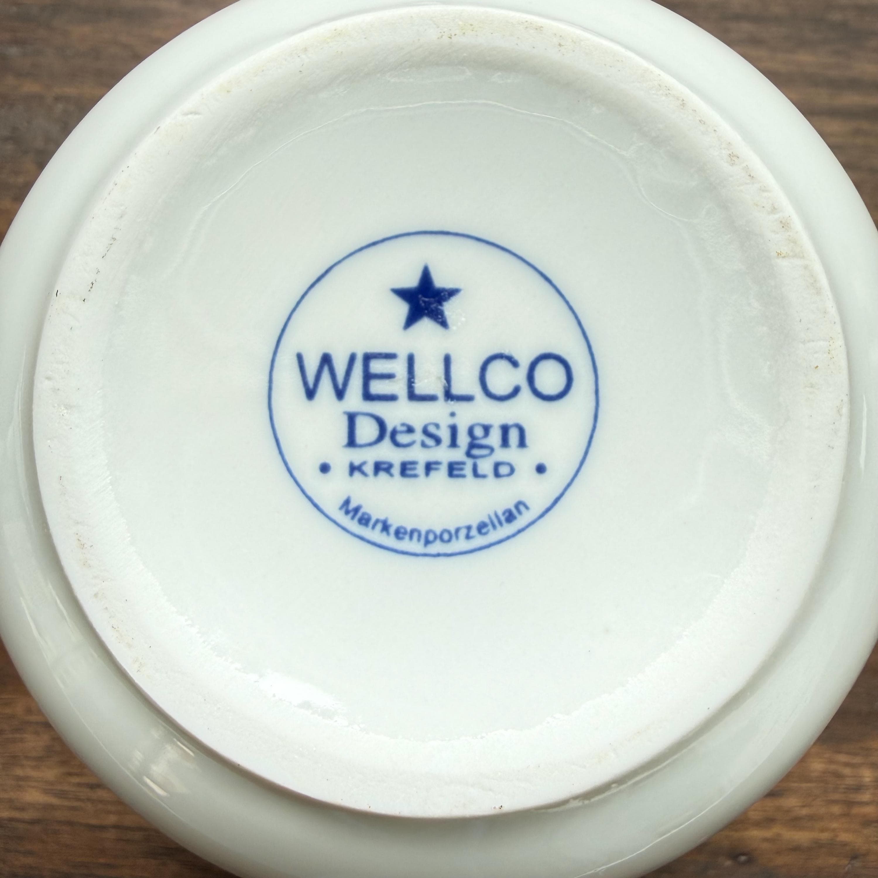 Vintage Blue Onion Sugar Bowl: Wellco Krefeld German Porcelain Lidded Dish - Thumbnail 11