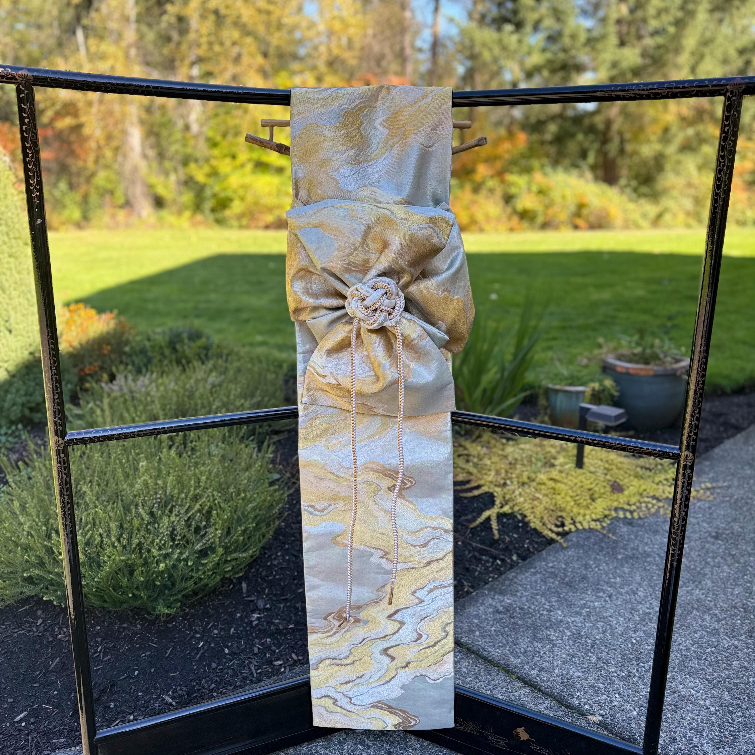 Japanese Silk Obi Wall Art | Upcycled Kimono Tapestry - Thumbnail 3