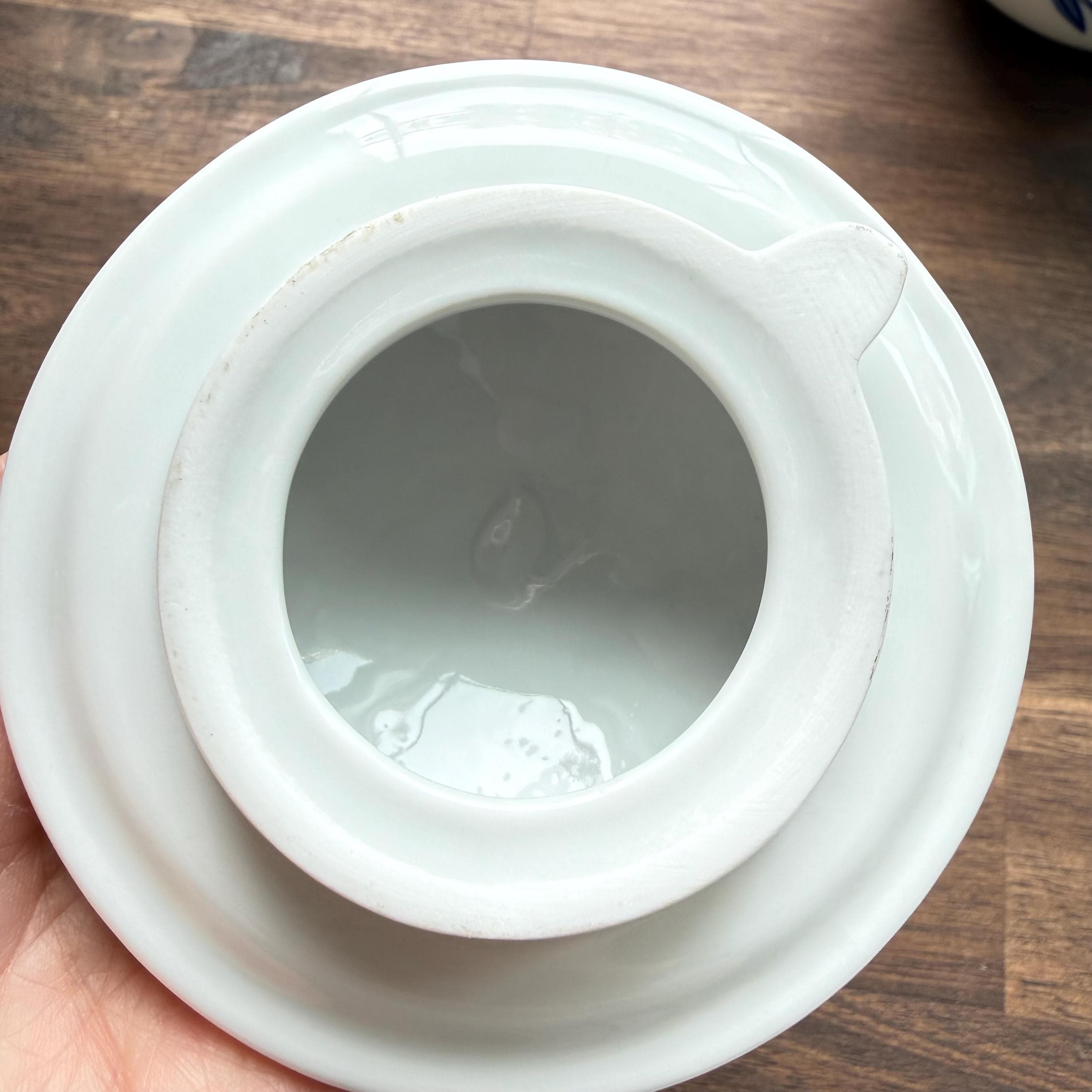 Vintage Blue Onion Sugar Bowl: Wellco Krefeld German Porcelain Lidded Dish - Thumbnail 7