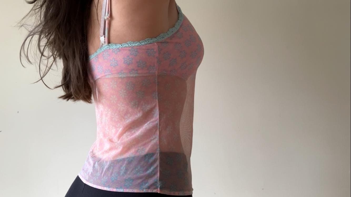 Vintage Italian Cosabella Pink and Mint Daisy Camisole - Thumbnail 11