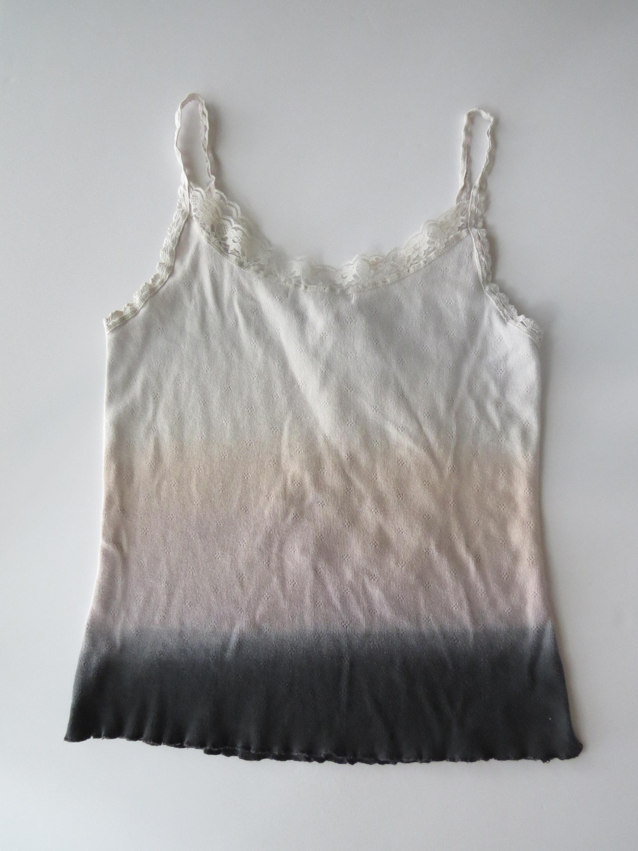 Morgan de Toi Ombre Knit Camisole, Beaded Sequin Lace Trim, 2000s Fairy French Top - Thumbnail 7