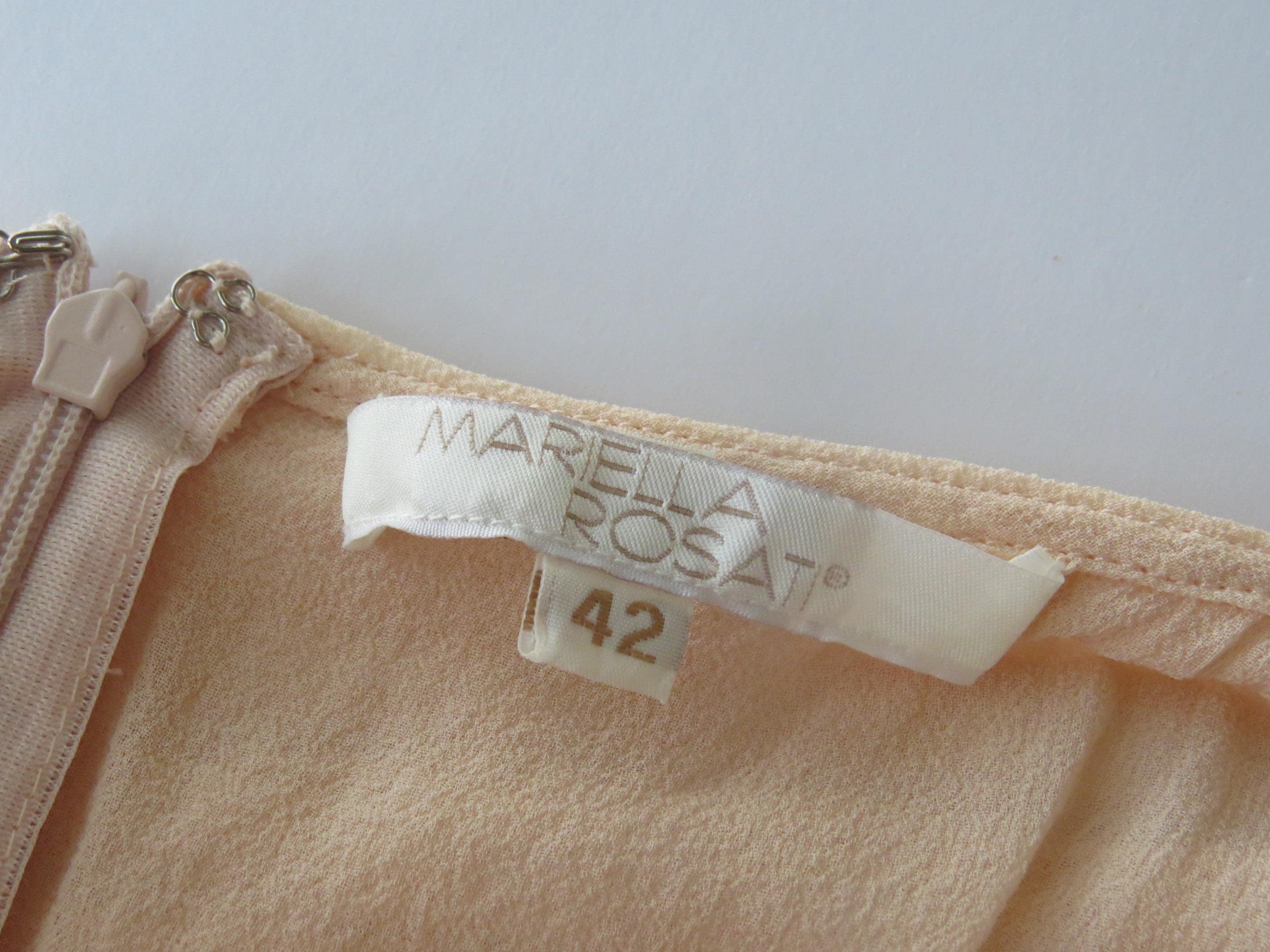 Vintage Mariella Rosati 100% Silk Dress, Bias Cut Midi, Blush Pink, Made in Italy - Thumbnail 4