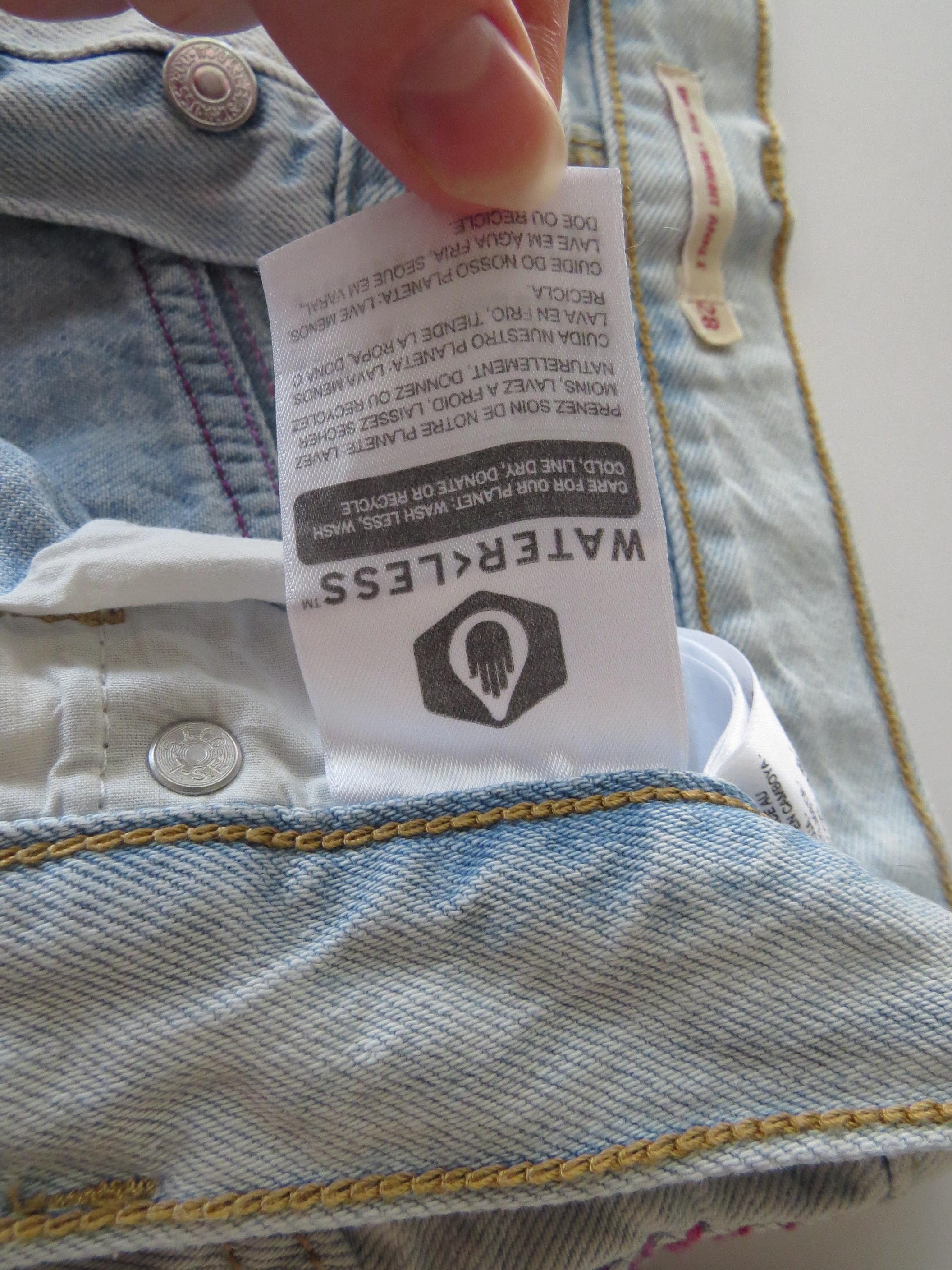 Levi’s Ribcage Straight Ankle Jeans Size 28, Pink & Purple Embroidery Stitching, No Back Pockets - Thumbnail 7