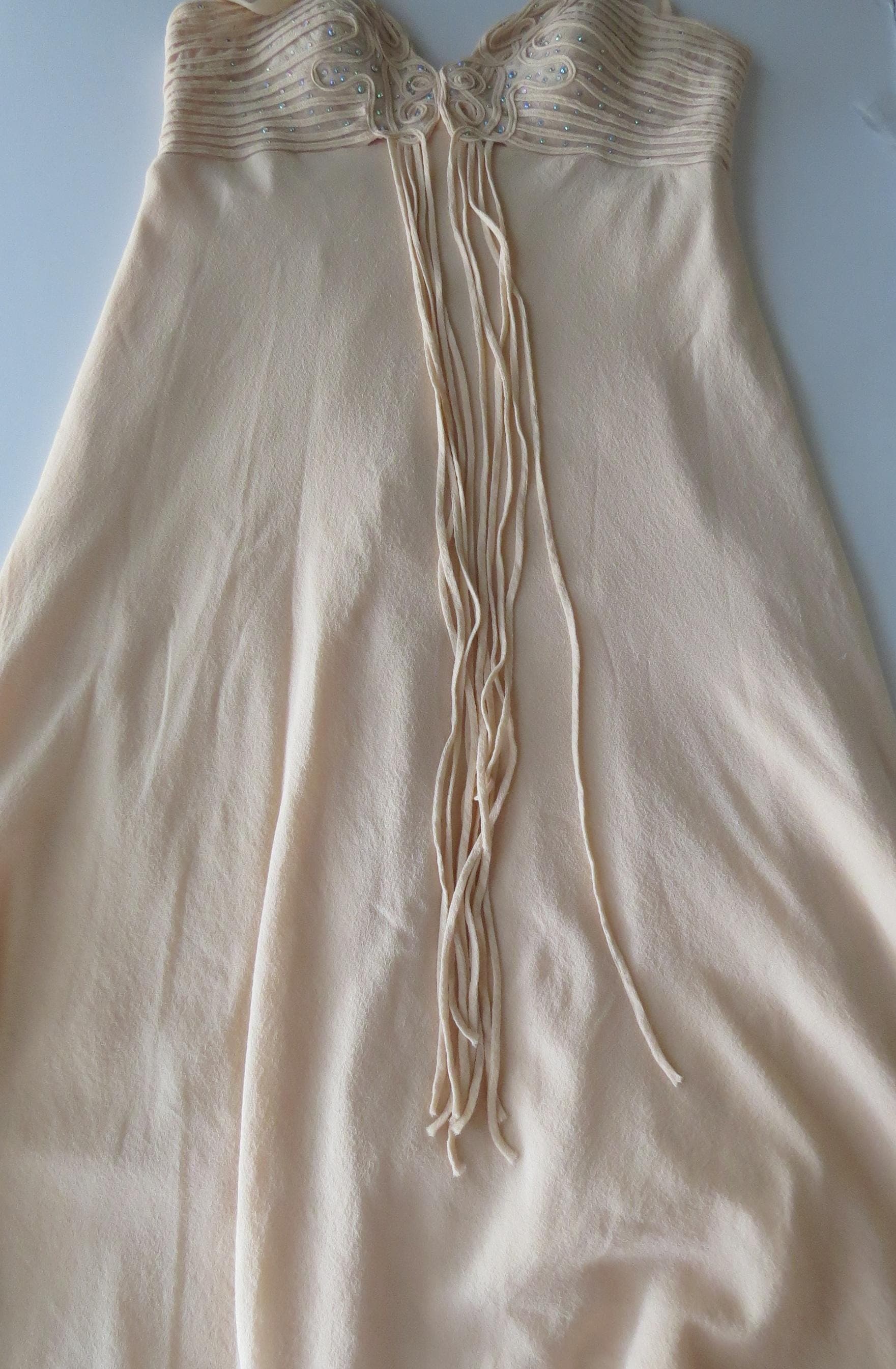 Vintage Mariella Rosati 100% Silk Dress, Bias Cut Midi, Blush Pink, Made in Italy - Thumbnail 2