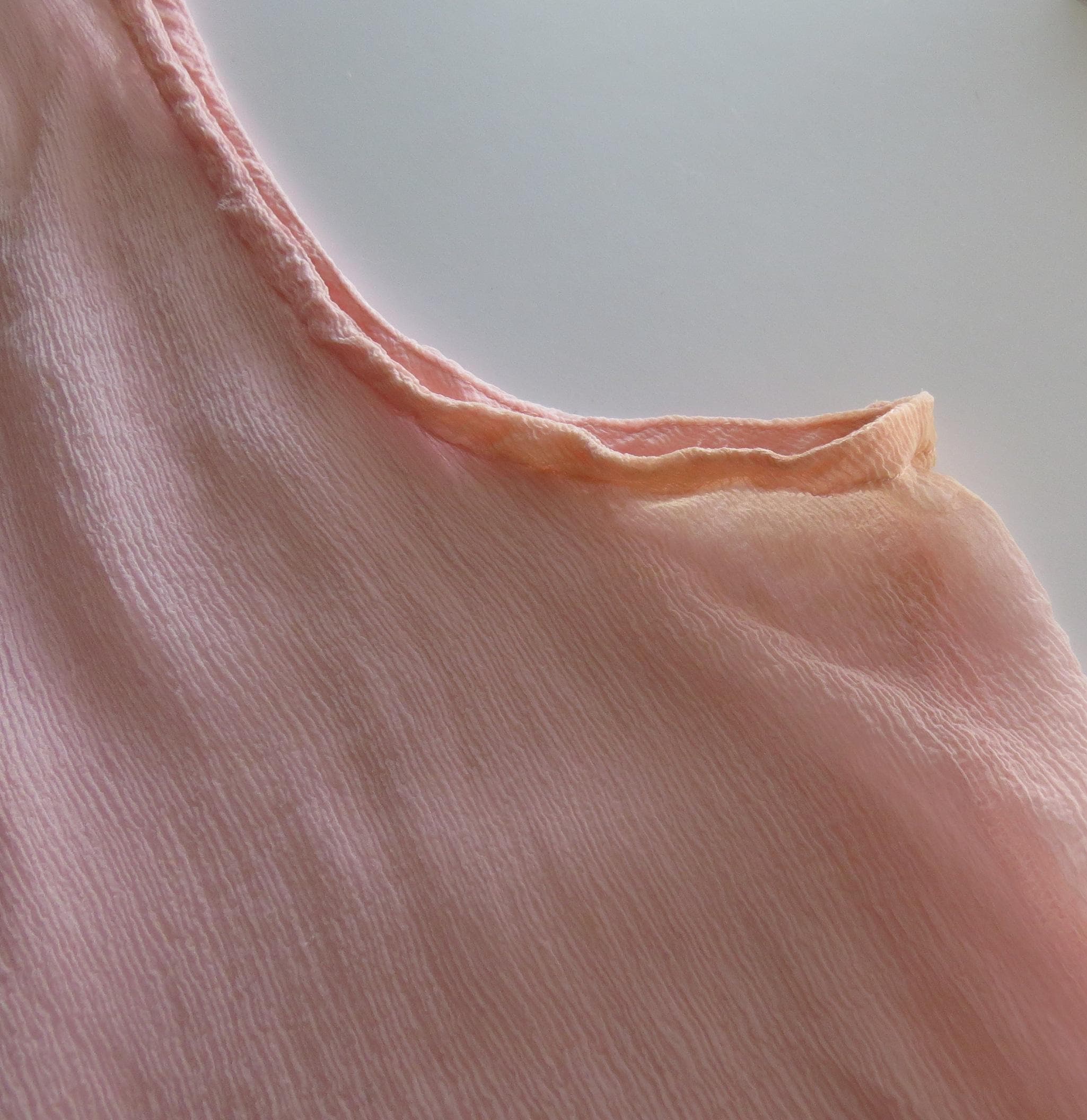 Vintage Silk Ruffle Tank, Pink Sheer Chiffon Sleeveless Top, Italy Ballet Cami, Italian 2000s - Thumbnail 6