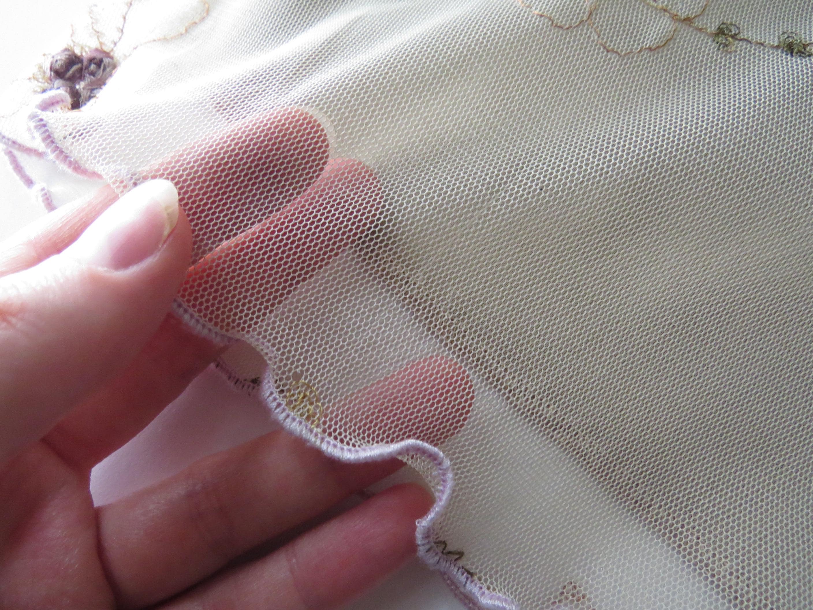 Vintage Italian Embroidered Floral Mesh Tan Skirt, Made in Italy, Njama Woman - Thumbnail 6