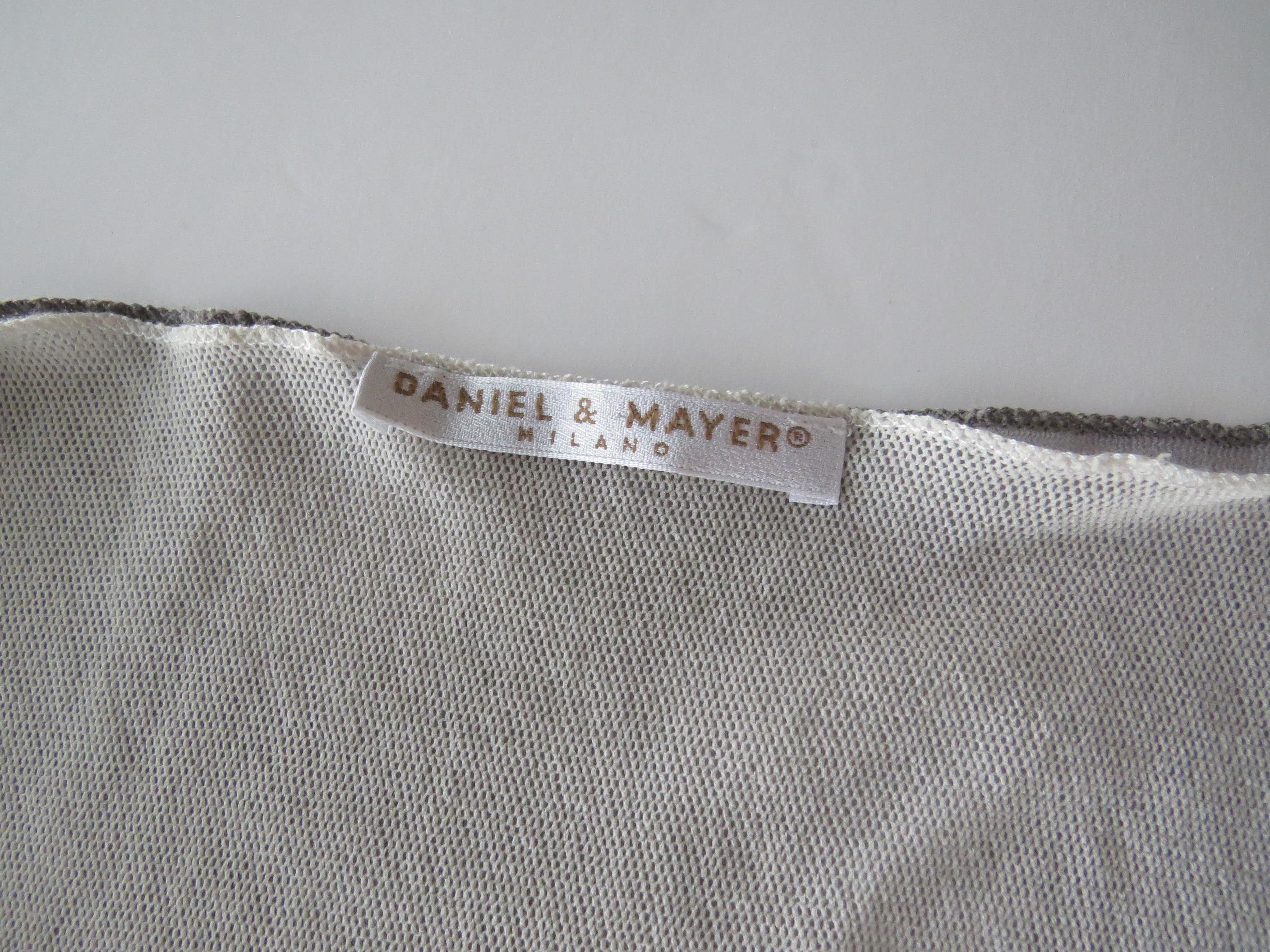 Vintage Italian Daniel & Mayer Milano Sheer Smoke Top, Long Sleeve Layered Mesh, Lettuce Hem - Thumbnail 3