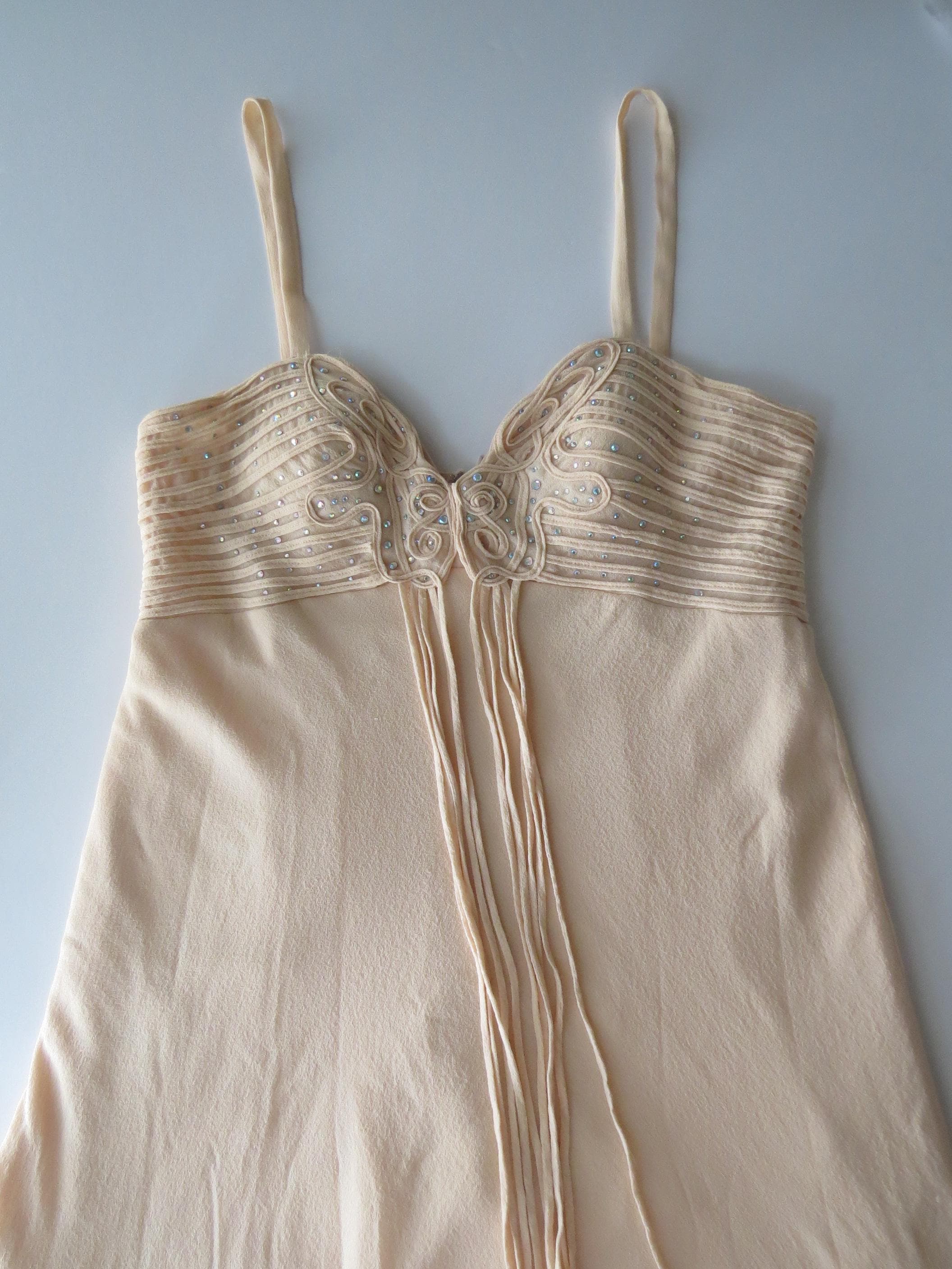 Vintage Mariella Rosati 100% Silk Dress, Bias Cut Midi, Blush Pink, Made in Italy