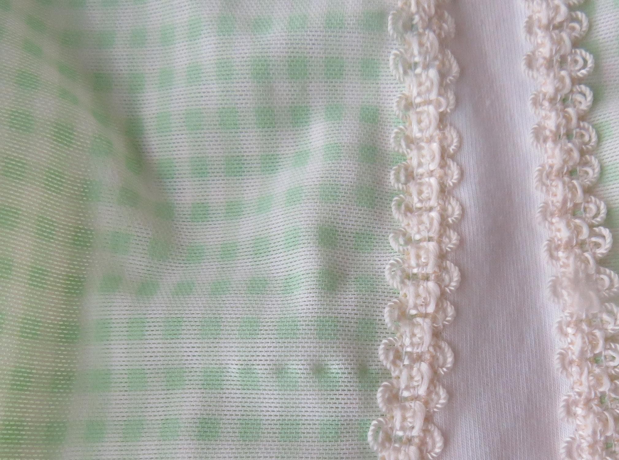 Vintage Italian Intimissimi Mint Green Checked Bustier, Gingham 2000s Lace Mesh Top, Picot Trim - Thumbnail 3