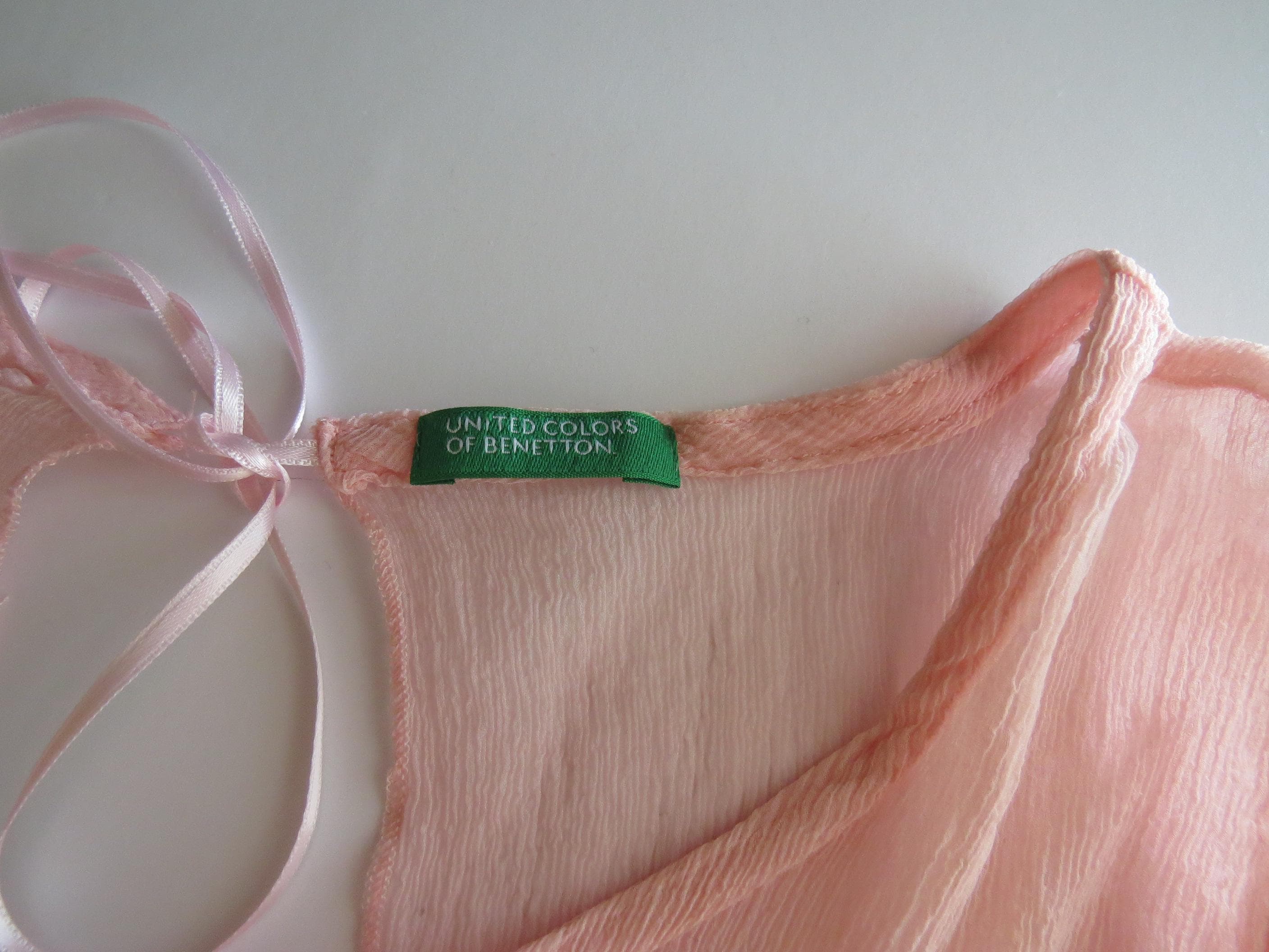 Vintage Silk Ruffle Tank, Pink Sheer Chiffon Sleeveless Top, Italy Ballet Cami, Italian 2000s - Thumbnail 7