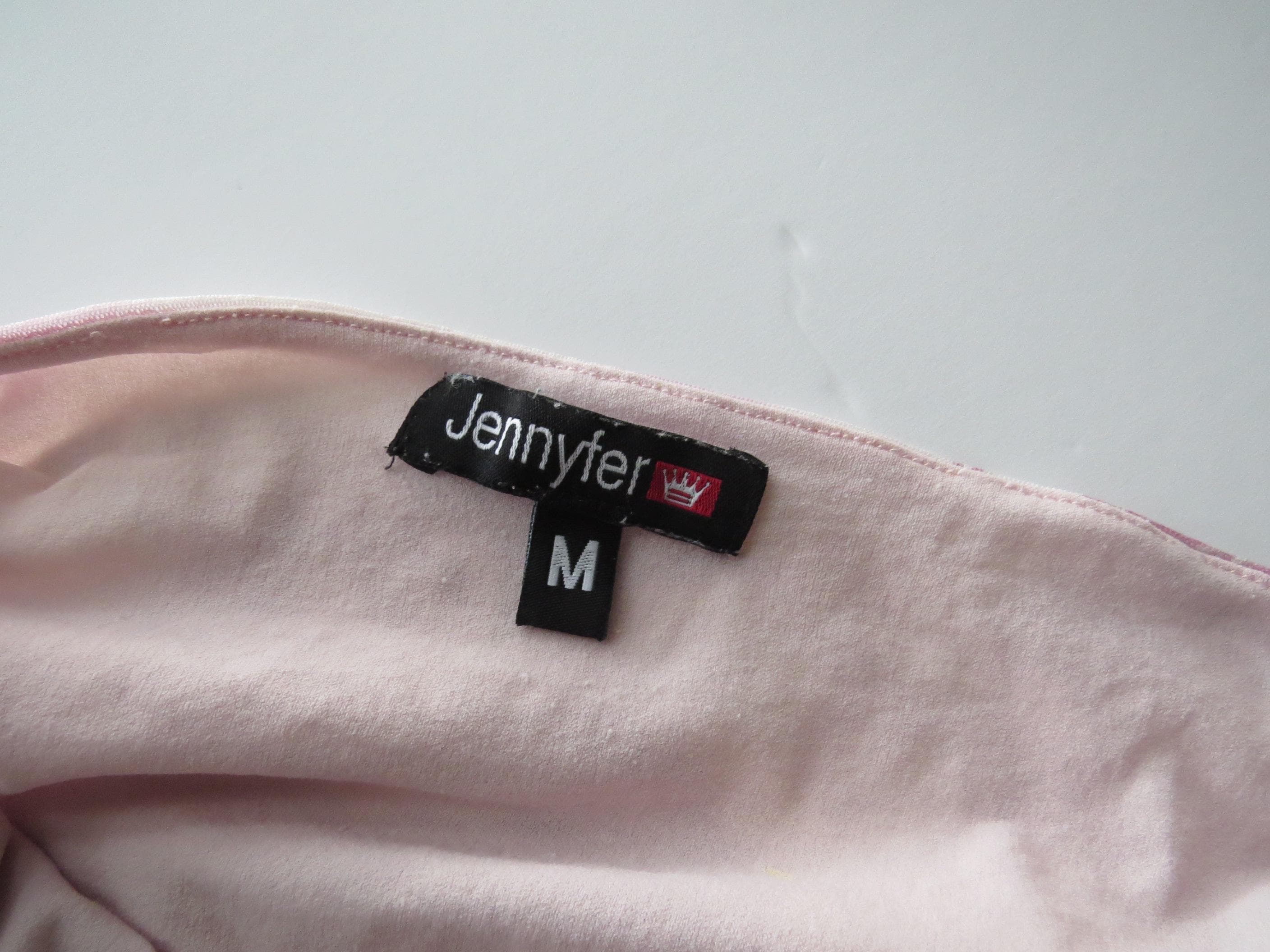 Vintage French 90s Jennyfer Pink Dragon Print Pink Mesh Cami Top, Lettuce Edge Hem - Thumbnail 5