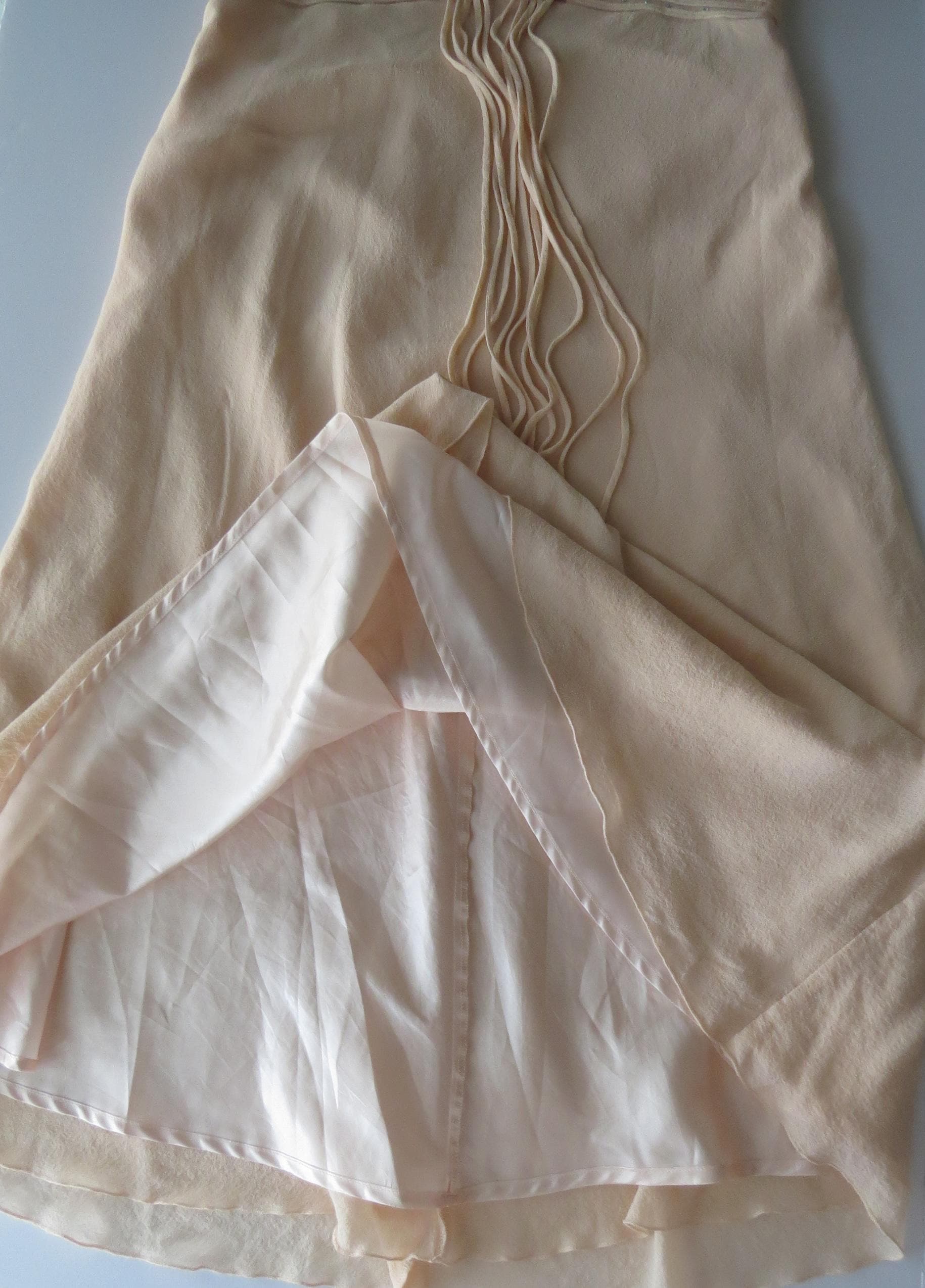 Vintage Mariella Rosati 100% Silk Dress, Bias Cut Midi, Blush Pink, Made in Italy - Thumbnail 15