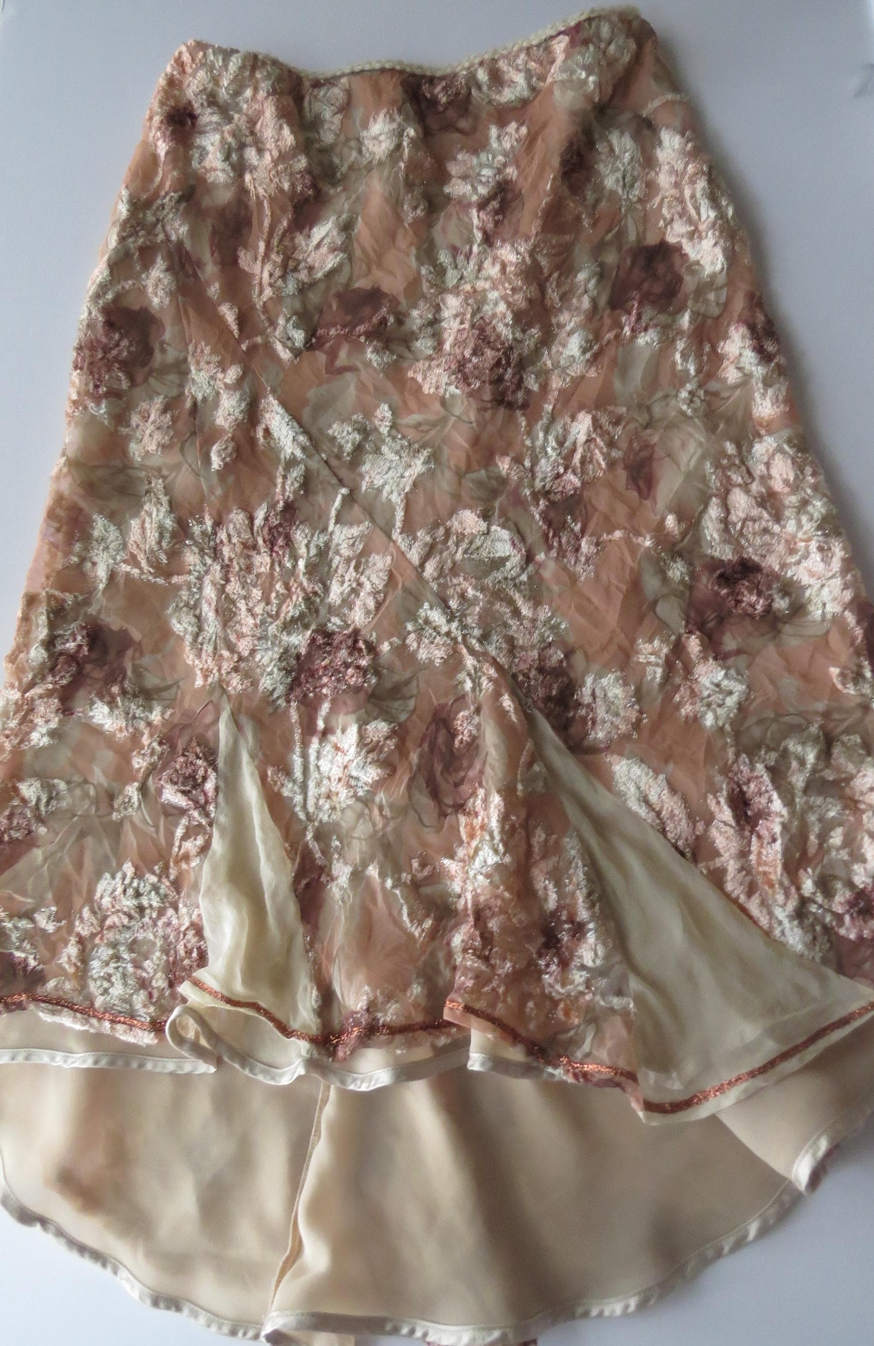 Vintage Vanessa Del Sole Burnout/devoré Floral Skirt, Made in Italy