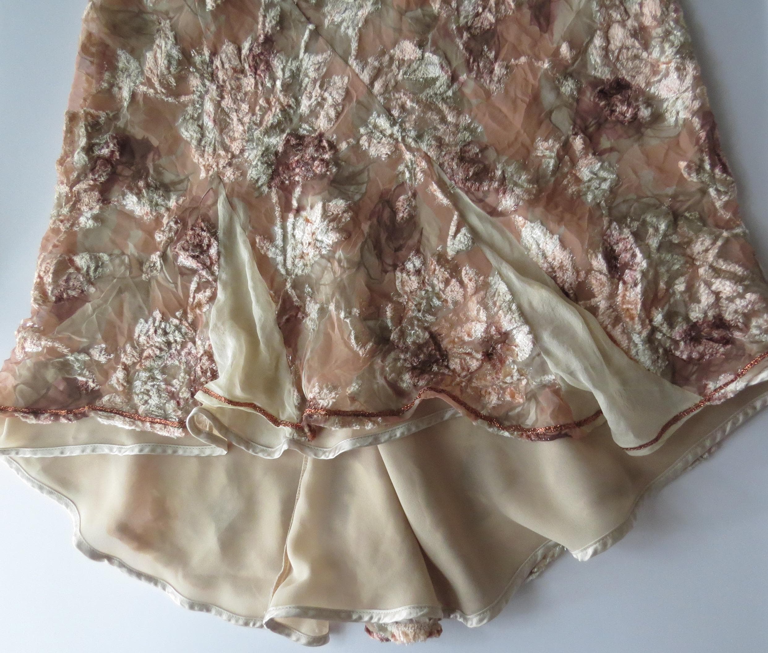 Vintage Vanessa Del Sole Burnout/devoré Floral Skirt, Made in Italy - Thumbnail 4