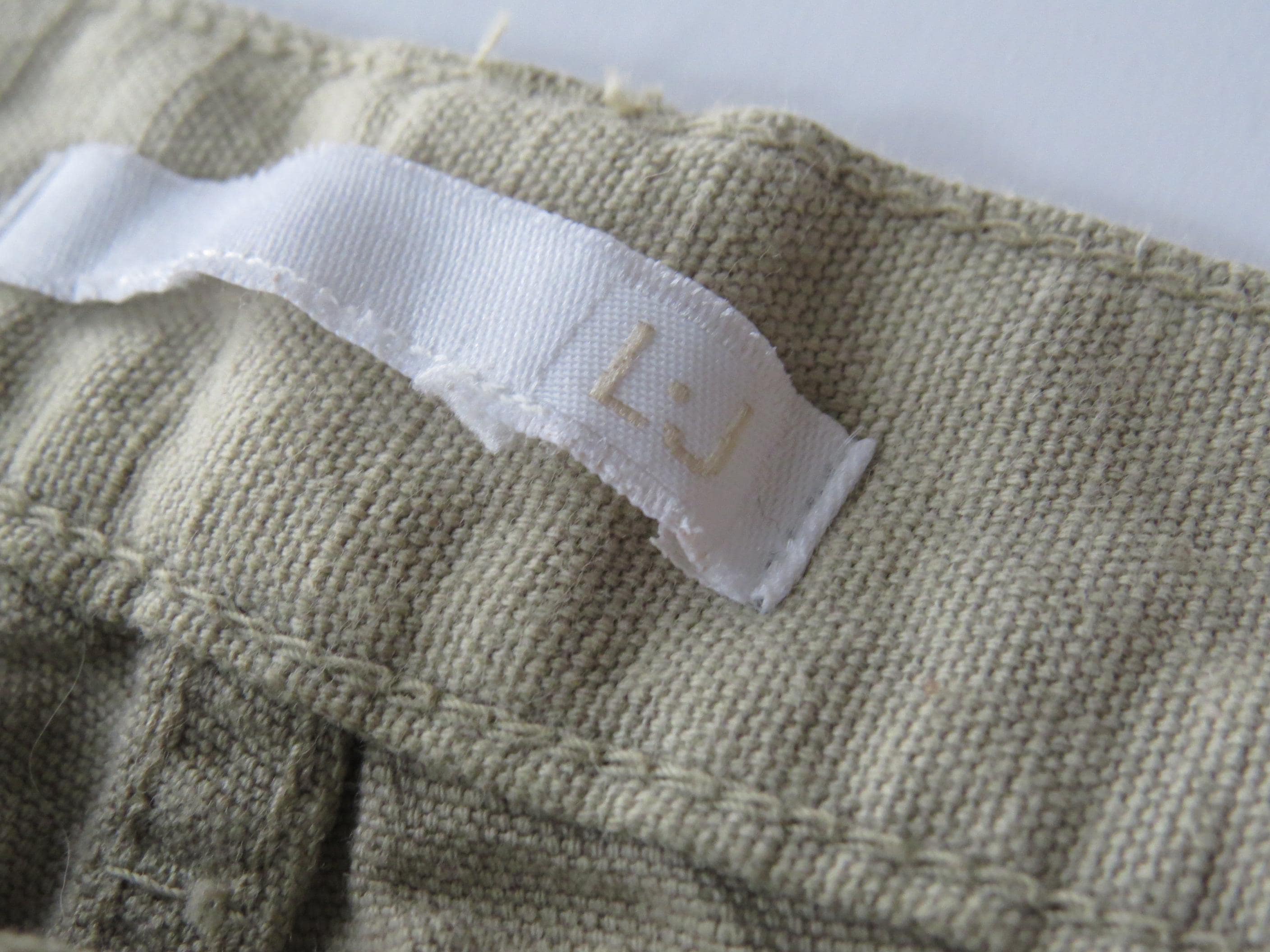Vintage Italian Lace Appliqué Sage Khaki Bootcut Trousers, Hand-Painted Distressed 2000s - Thumbnail 4