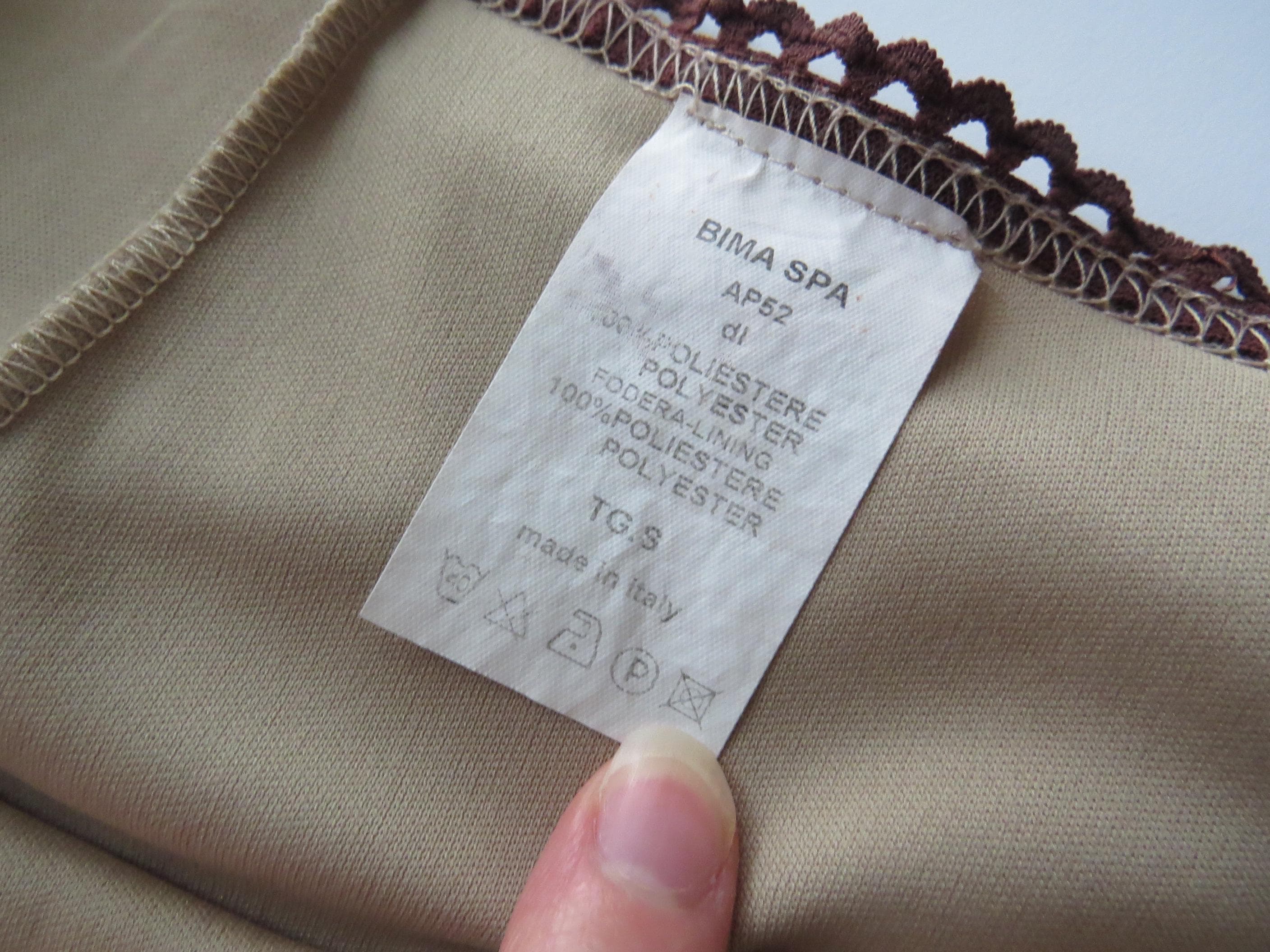 Vintage Italian Embroidered Floral Mesh Tan Skirt, Made in Italy, Njama Woman - Thumbnail 2