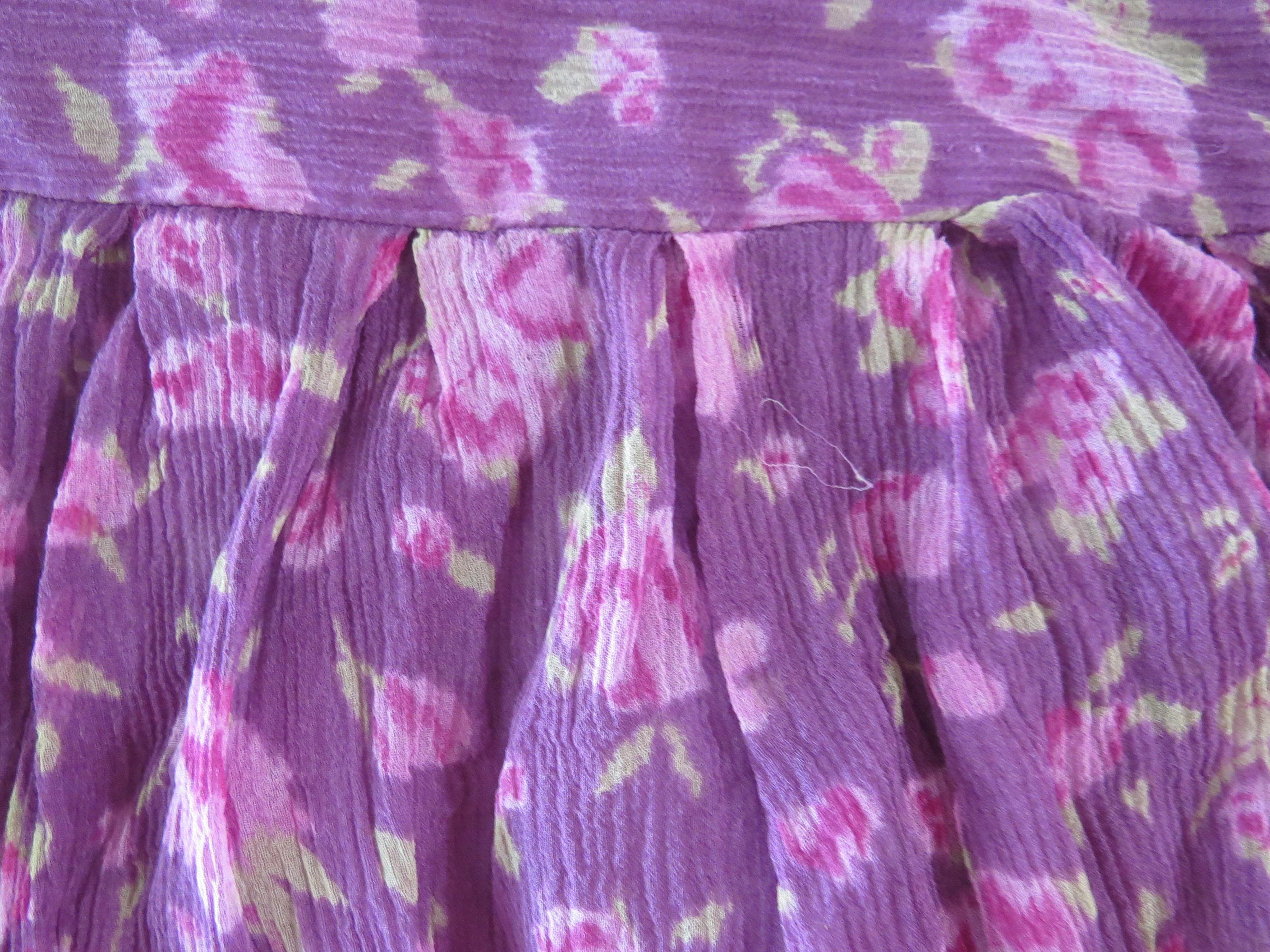 Blunauta Silk Mini Skirt, Floral Print, Italian Designer, Made in Italy - Thumbnail 7
