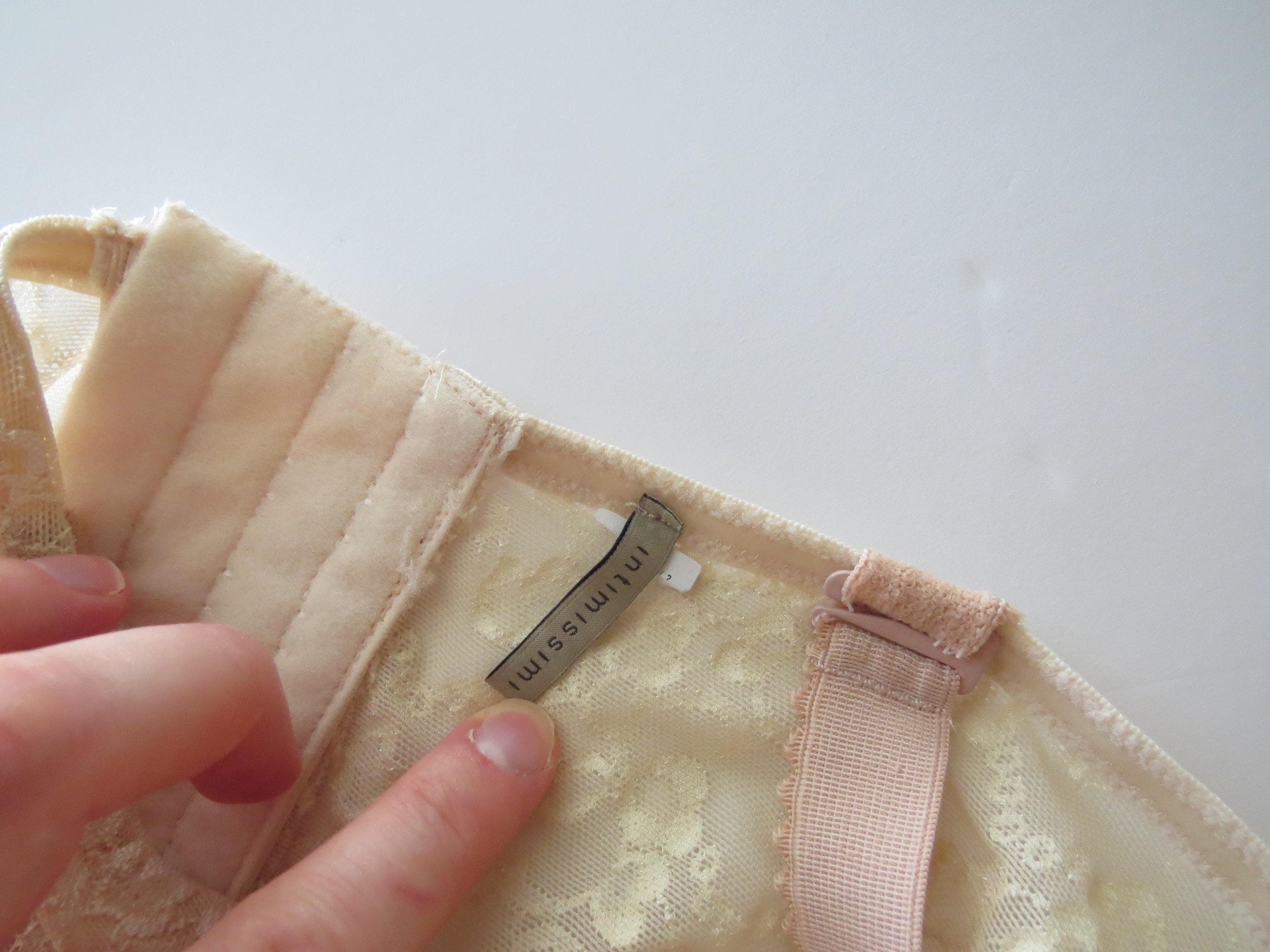 Vintage Italian Dusty Pink / Mauve Corset Top, Floral Applique, Lace, Thick Straps, 90s Intimissimi - Thumbnail 7
