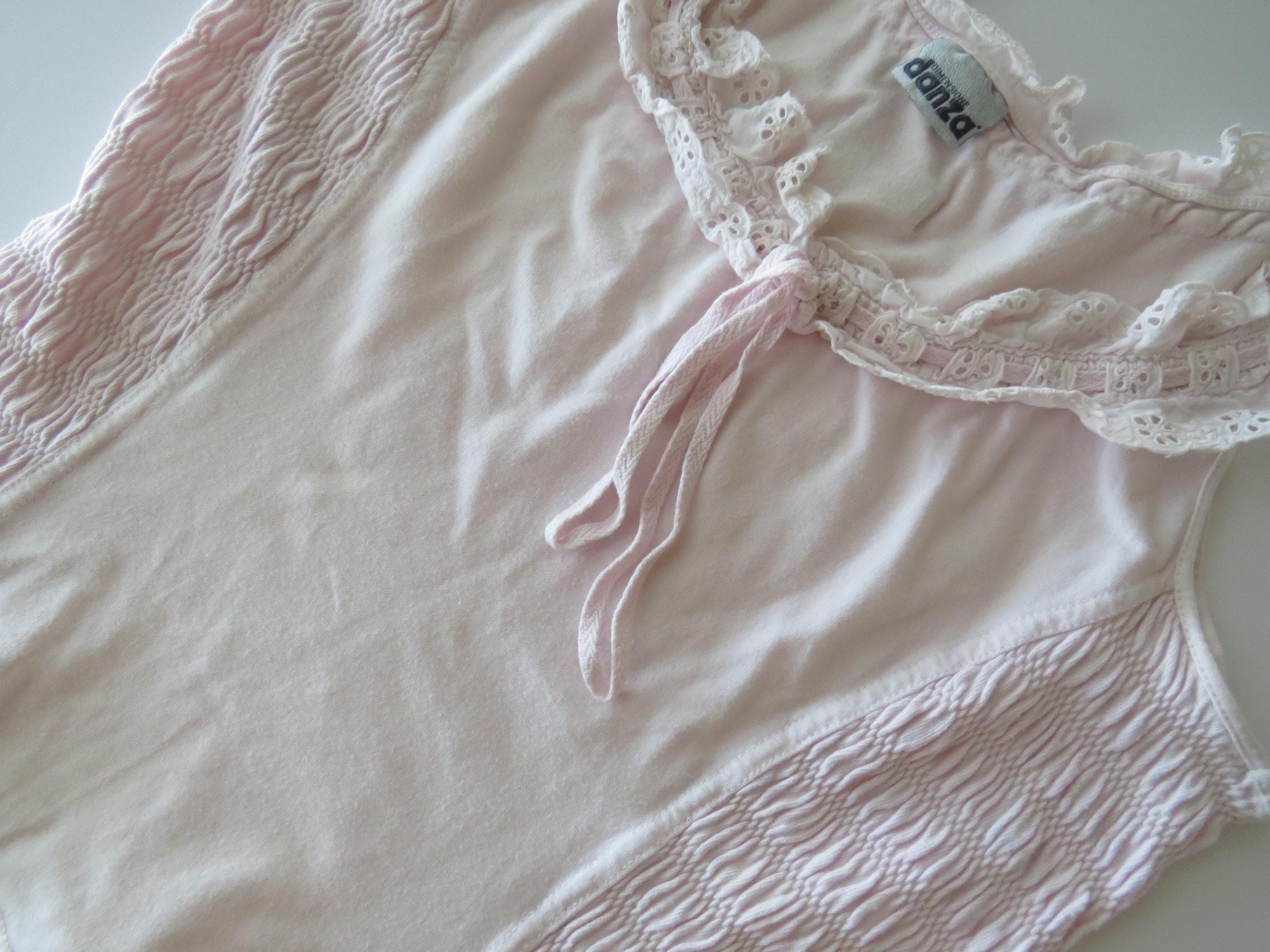 Vintage Italian Pastel Pink Dimensione Danza Lace Ruffle Top, Made in Italy - Thumbnail 7