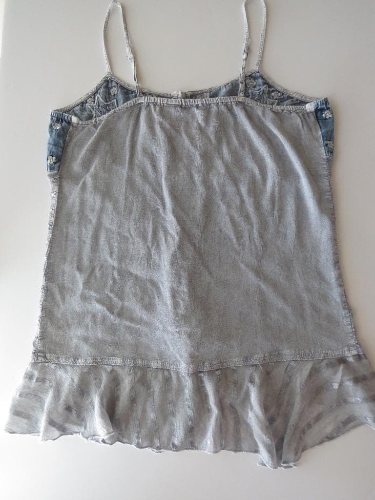 Vintage Italian Positano Jean Paul Embroidered Corset Cami, Mixed Media Denim, Sequins, Beaded - Thumbnail 7