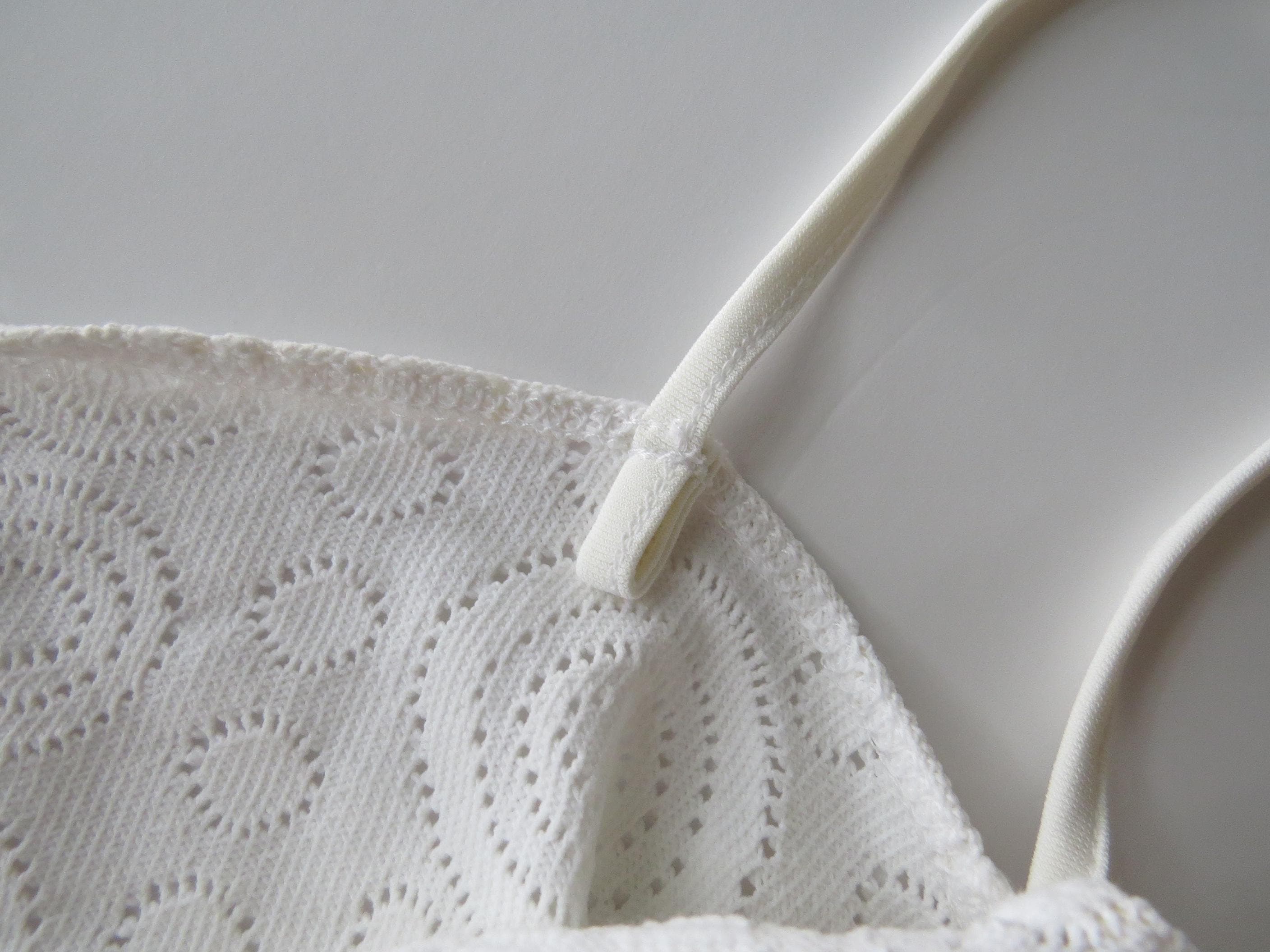 Vintage Roccobarocco White Lace Camisole, Italian Designer, 2000s, Tiered Ruffles, Made in Italy - Thumbnail 4
