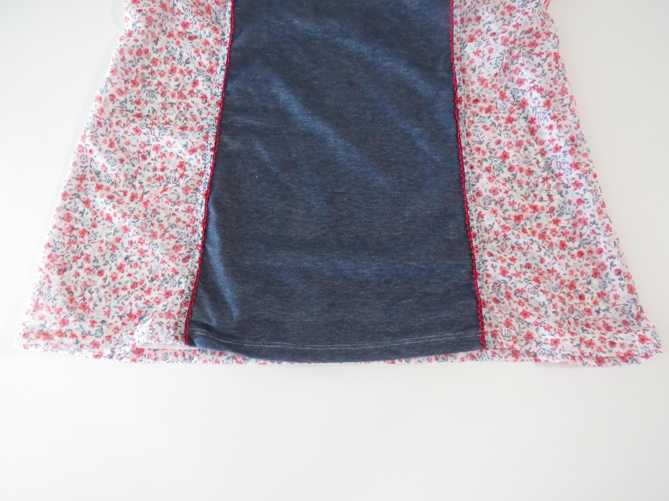 Vintage Italian Denim Sheer Floral Mesh Cami / Tank Top, United Colors of Benneton 2000s - Thumbnail 4