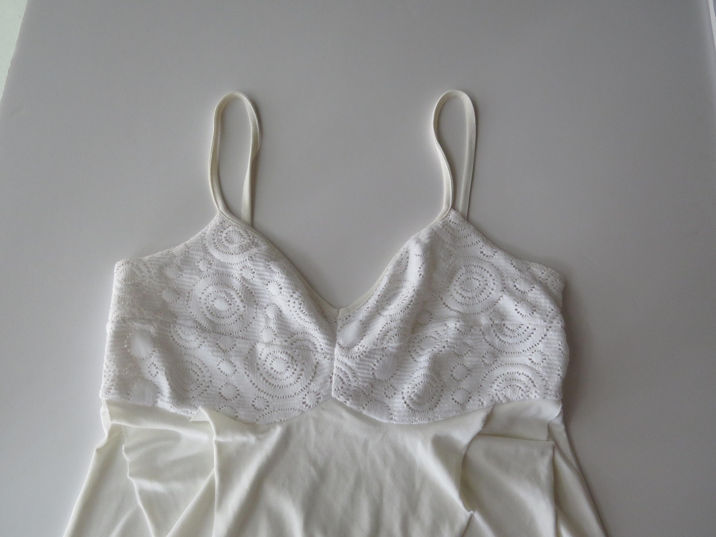 Vintage Roccobarocco White Lace Camisole, Italian Designer, 2000s, Tiered Ruffles, Made in Italy - Thumbnail 6