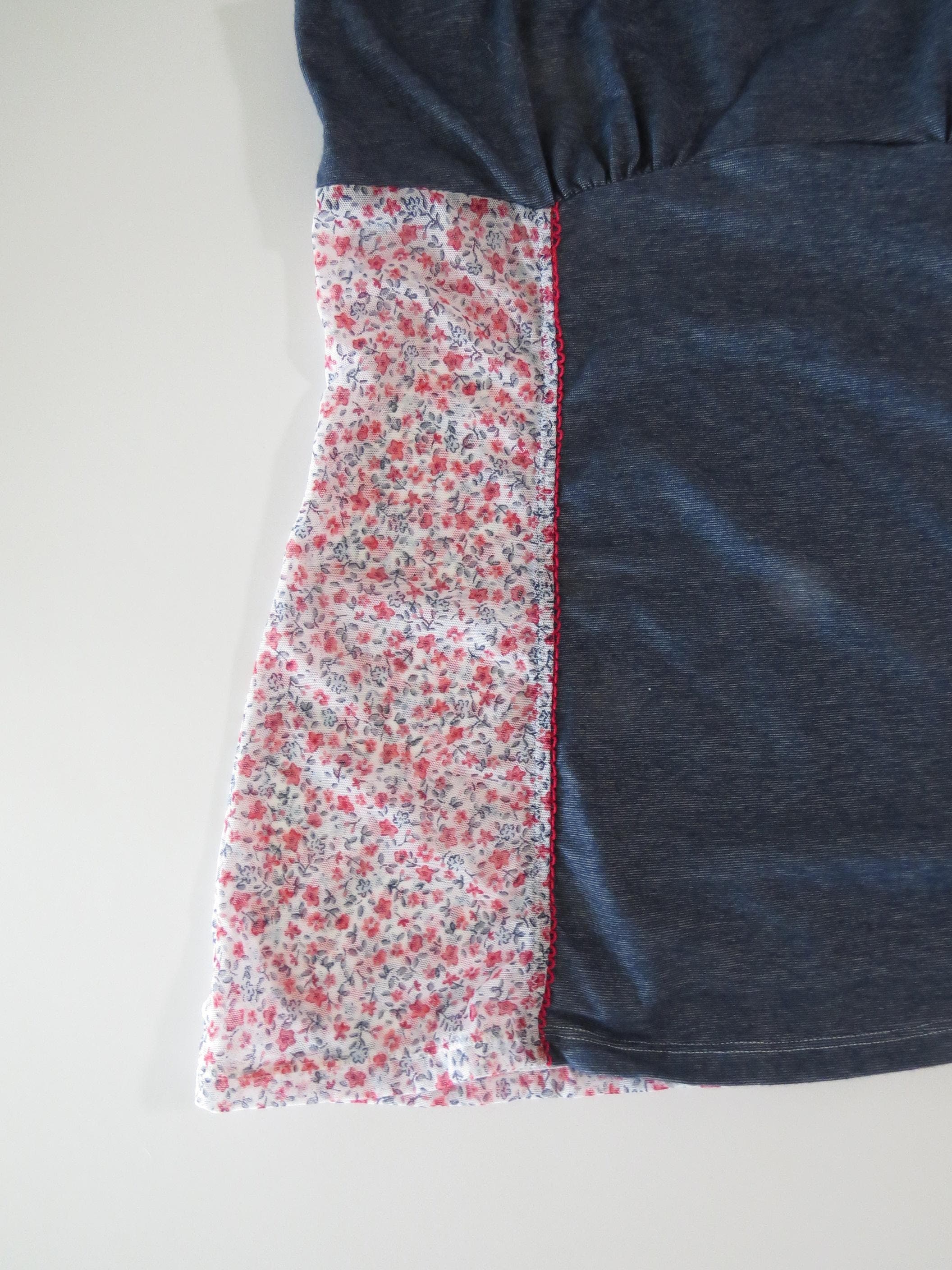 Vintage Italian Denim Sheer Floral Mesh Cami / Tank Top, United Colors of Benneton 2000s - Thumbnail 3