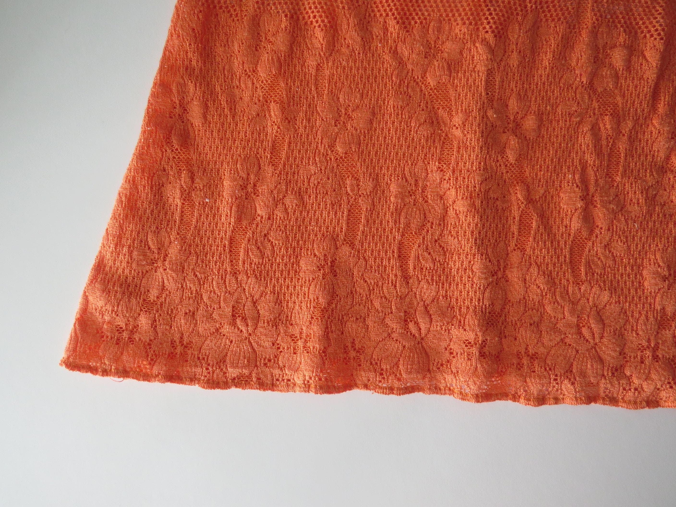 Occhi Verdi La Perla Orange Mesh Lace Camisole, Italian Designer, Vintage Made in Italy - Thumbnail 7