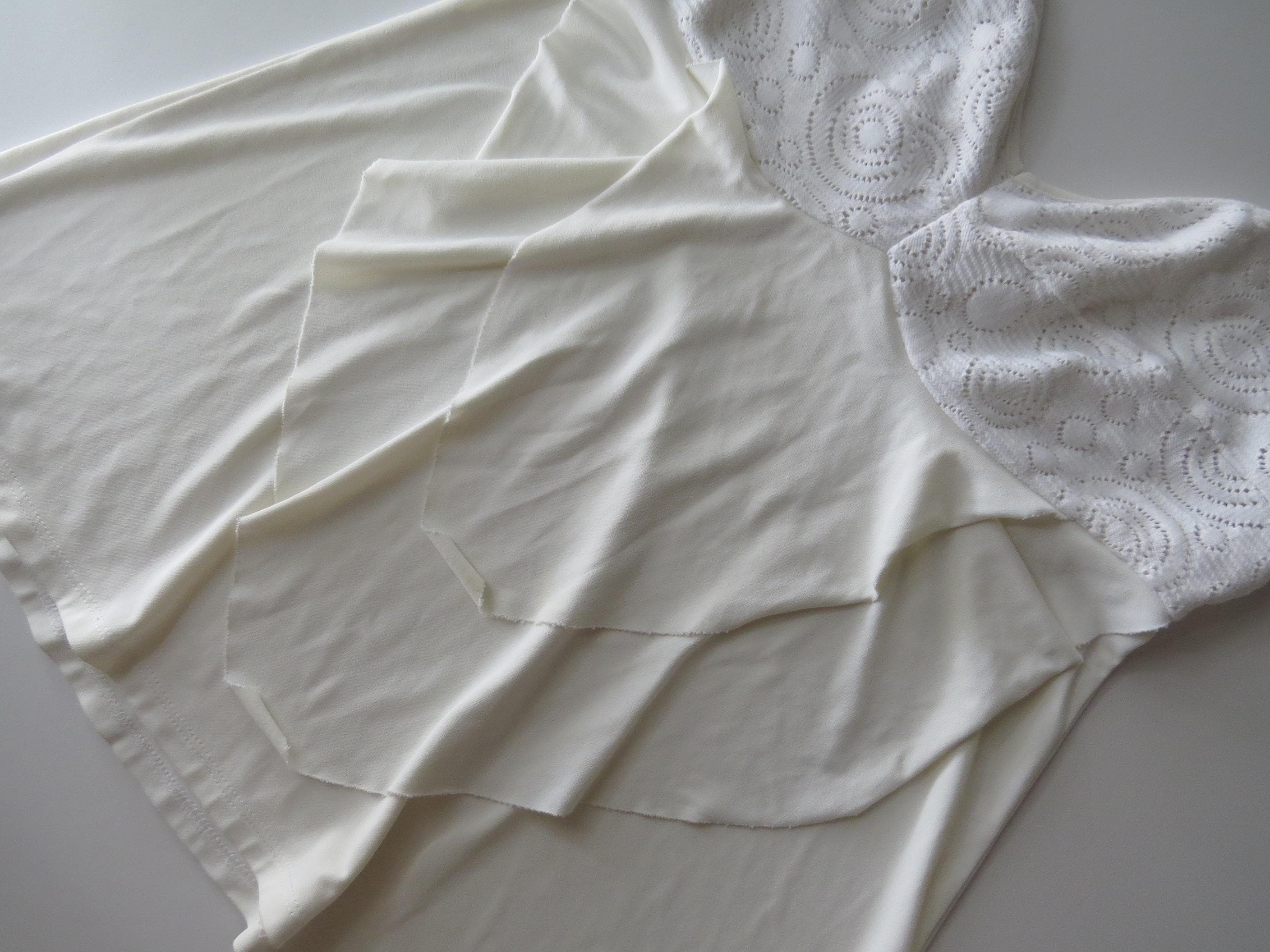 Vintage Roccobarocco White Lace Camisole, Italian Designer, 2000s, Tiered Ruffles, Made in Italy - Thumbnail 5