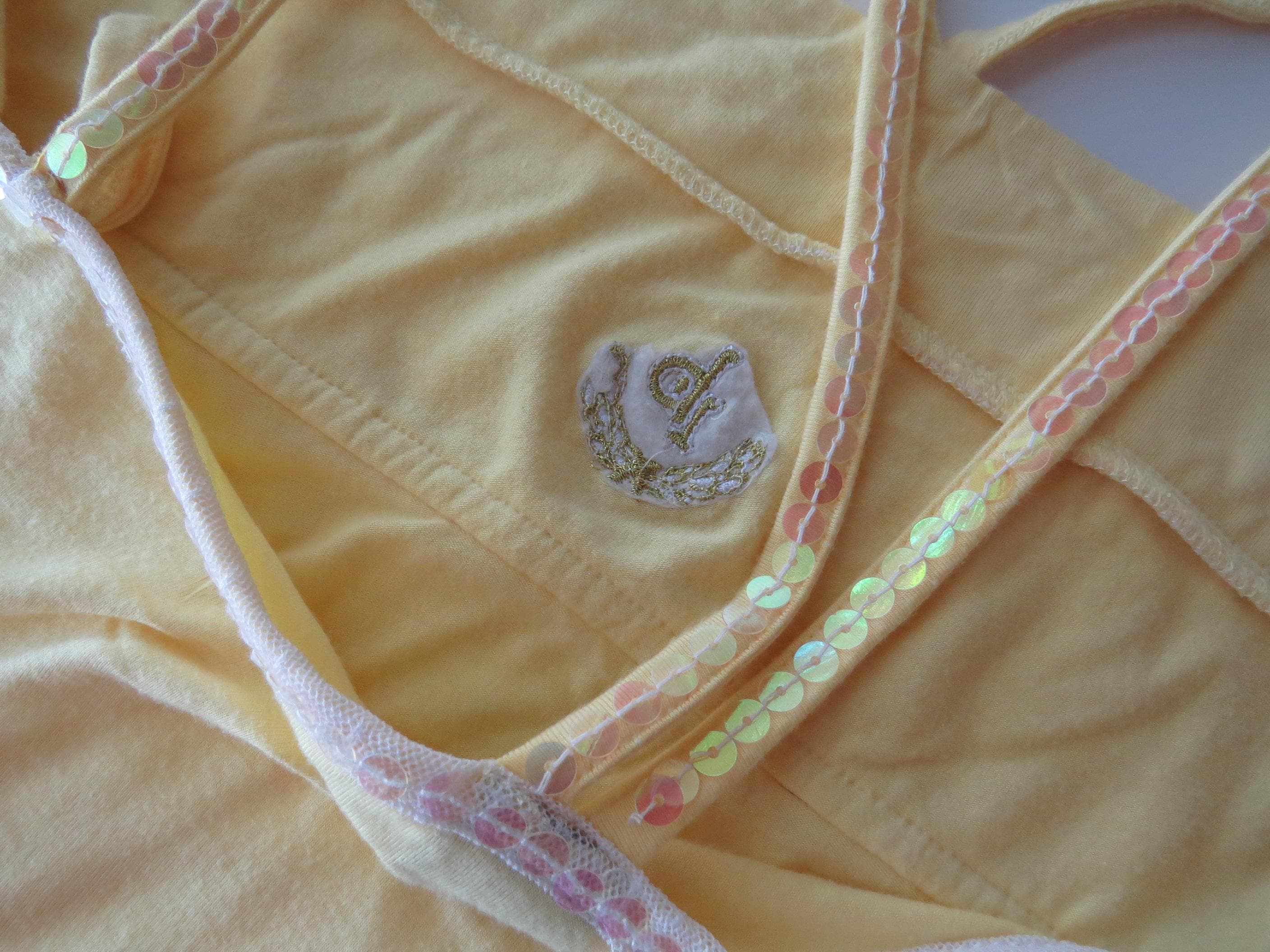 Vintage Rocobarocco Yellow Sequin Mesh Camisole, Italian Designer Caged Strap Tank Top, Embellished Camisole - Thumbnail 6